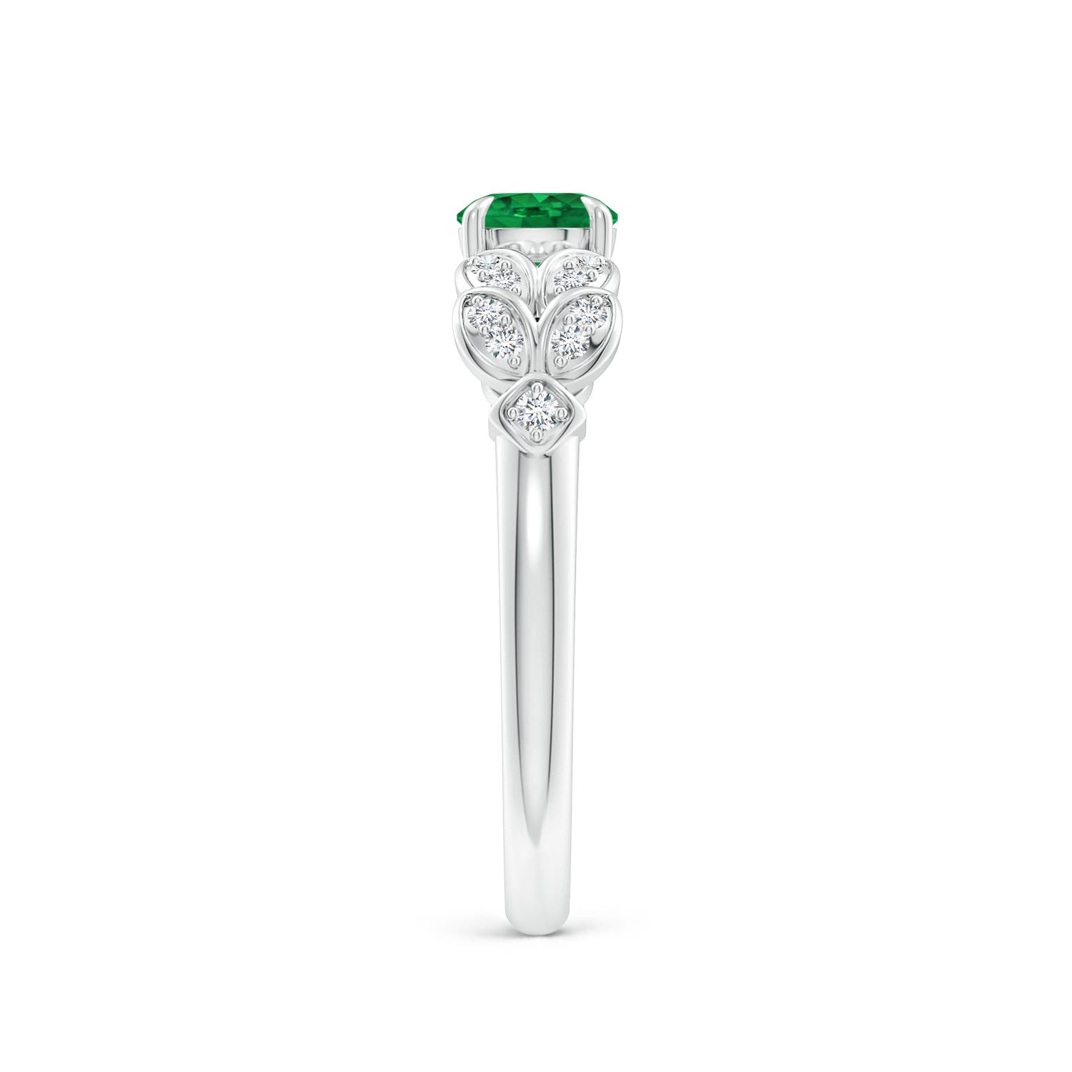 AAA - Emerald / 0.56 CT / 14 KT White Gold