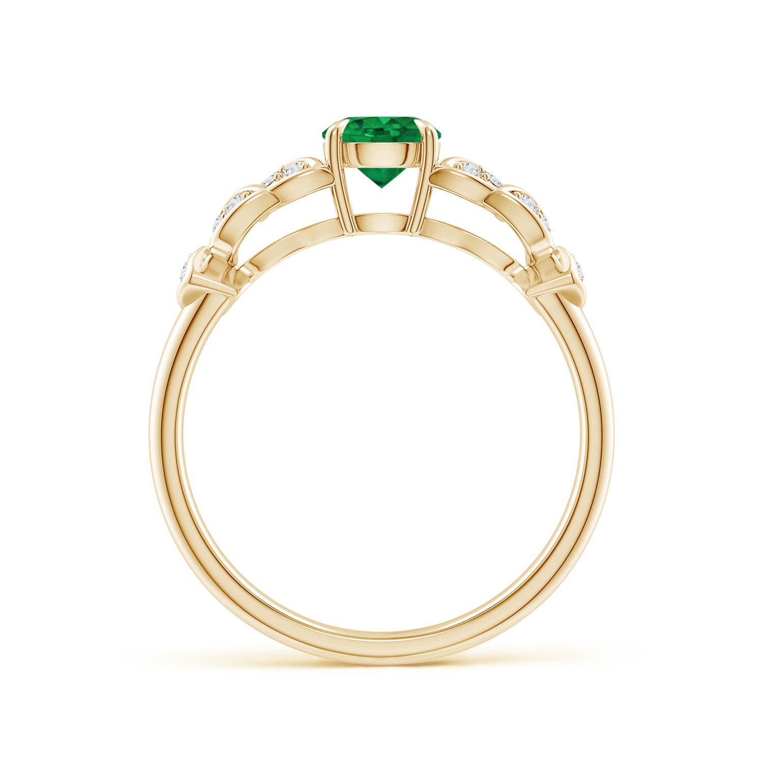 AAA - Emerald / 0.56 CT / 14 KT Yellow Gold