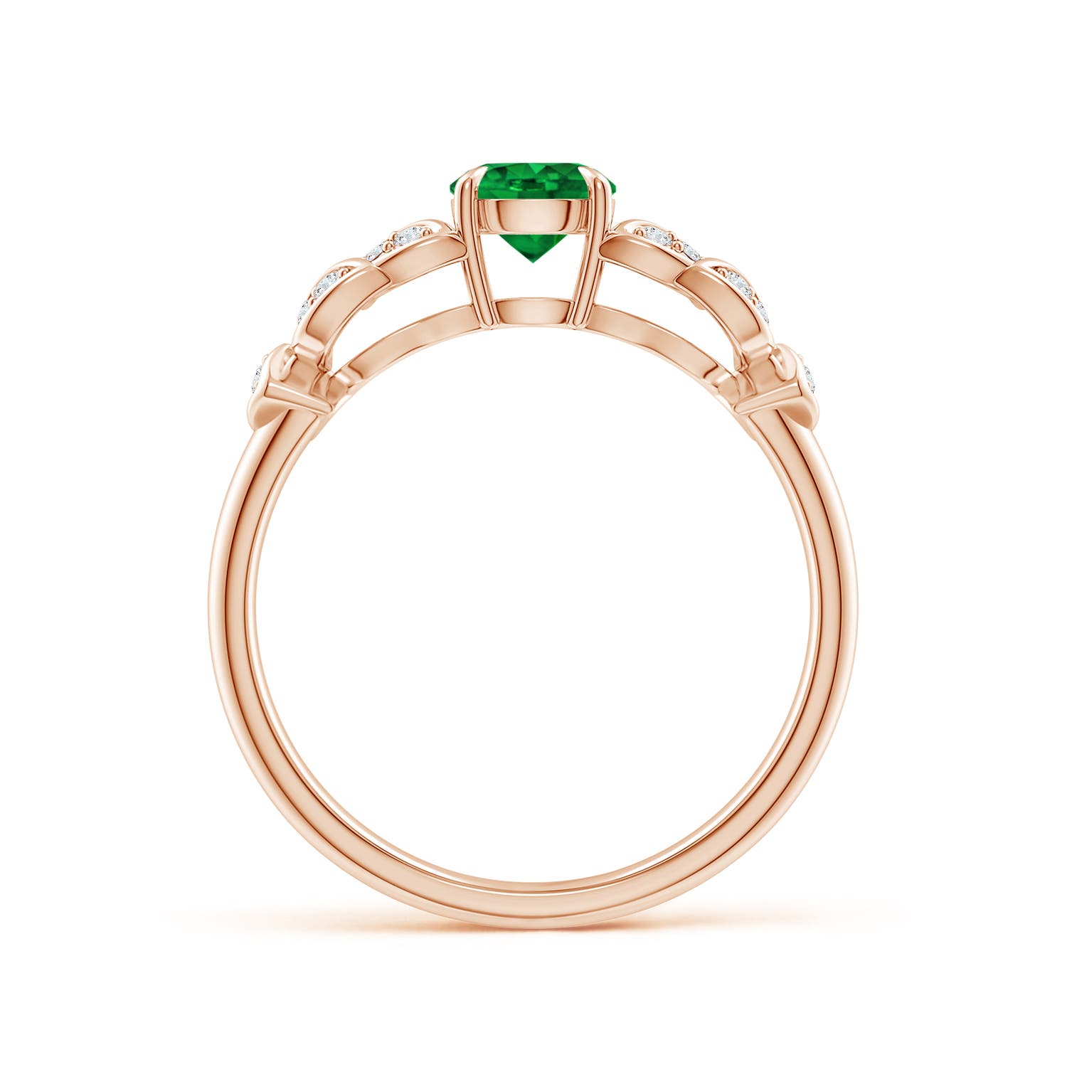 AAAA - Emerald / 0.56 CT / 14 KT Rose Gold