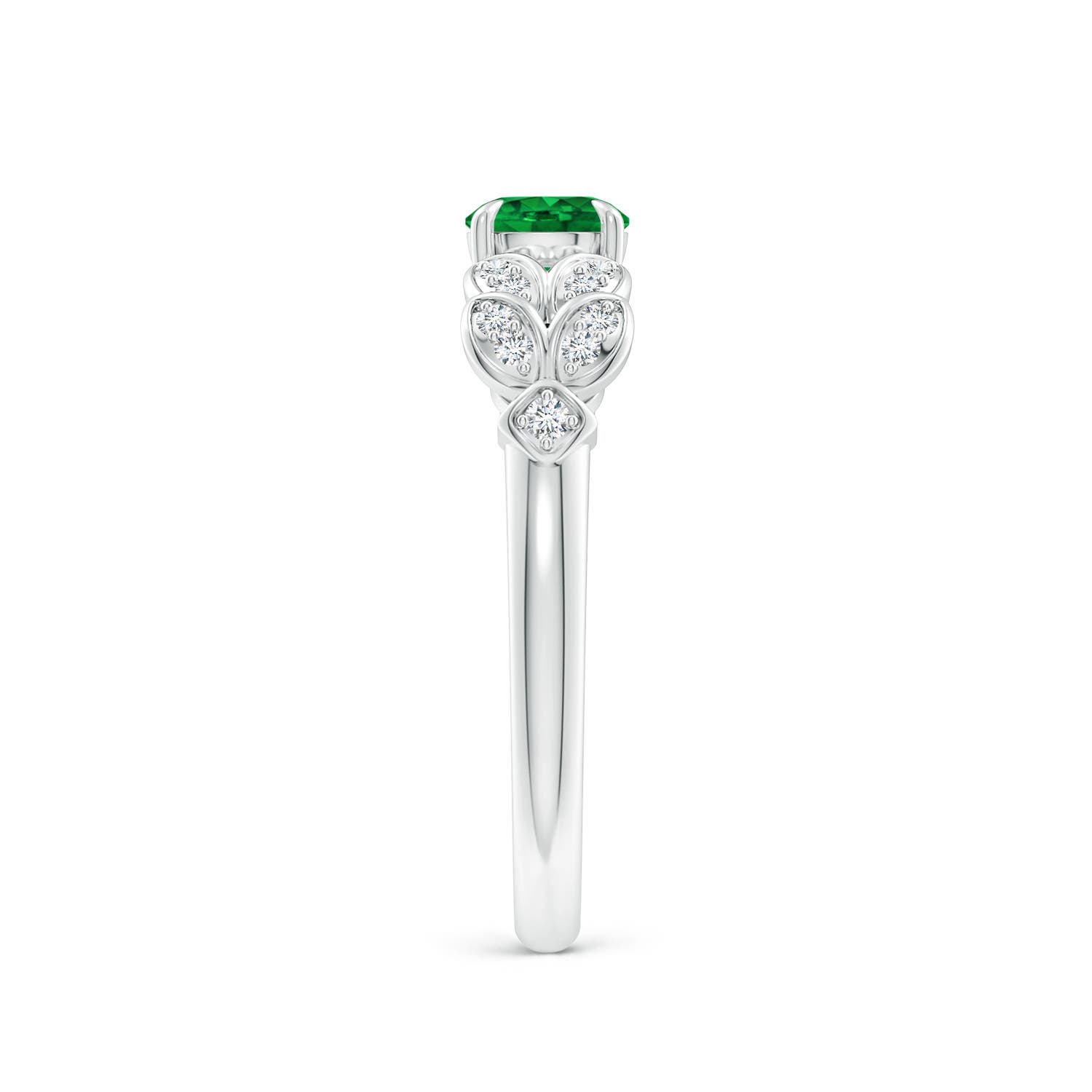 AAAA - Emerald / 0.56 CT / 14 KT White Gold