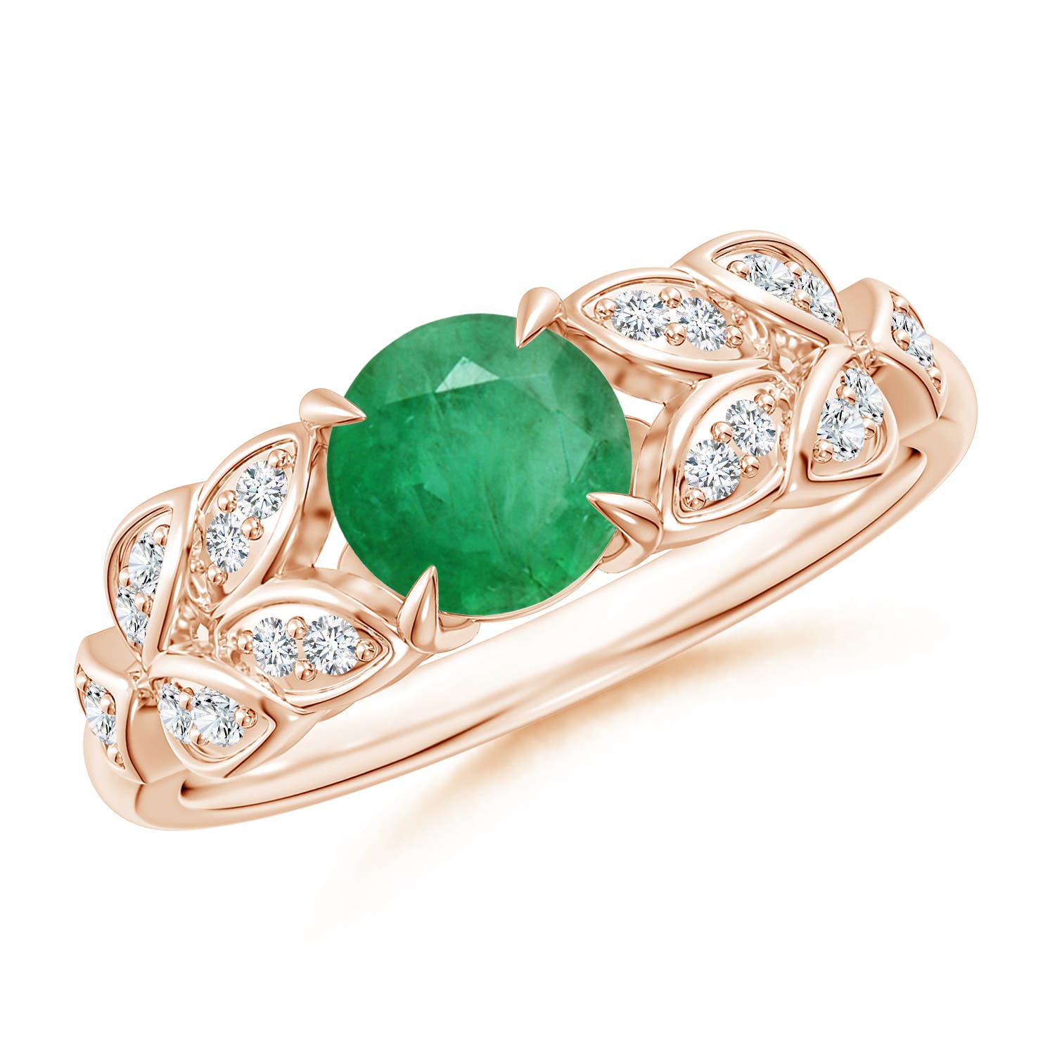 A - Emerald / 0.92 CT / 14 KT Rose Gold