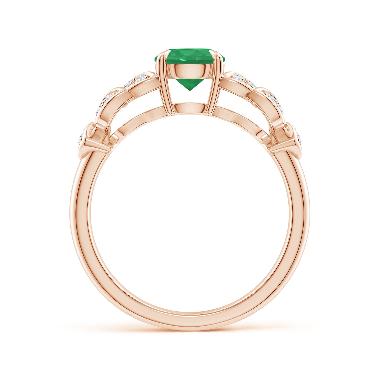 A - Emerald / 0.92 CT / 14 KT Rose Gold