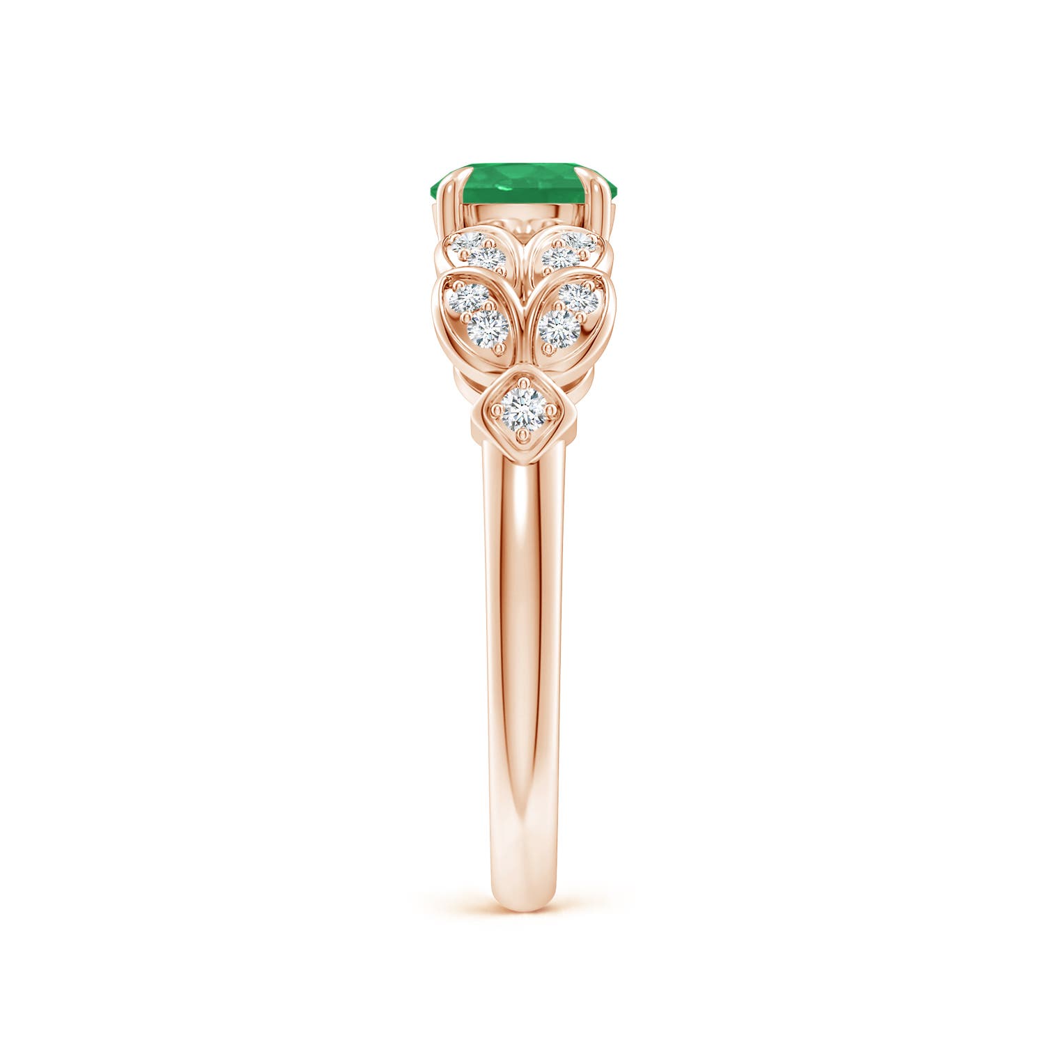 A - Emerald / 0.92 CT / 14 KT Rose Gold