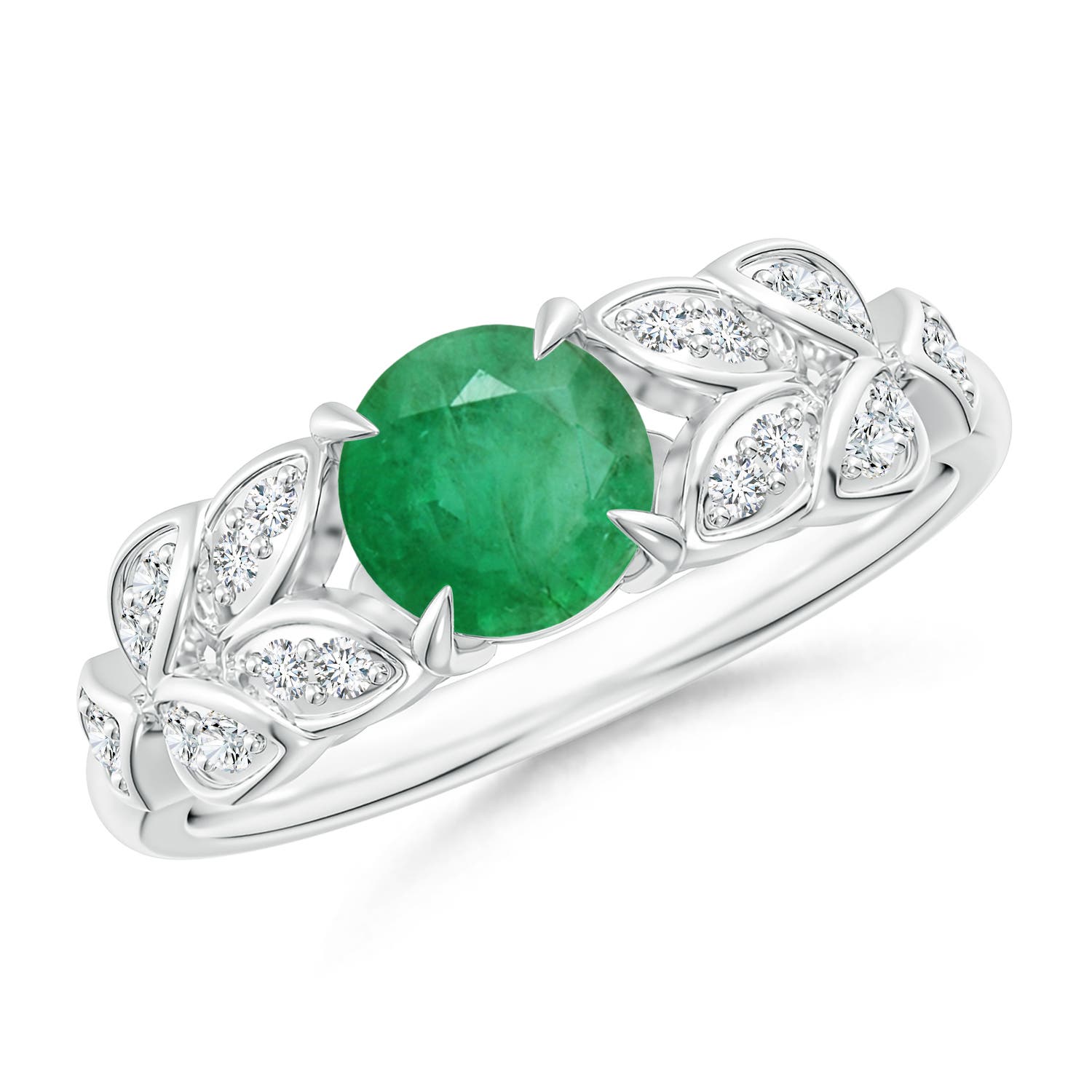 A - Emerald / 0.92 CT / 14 KT White Gold