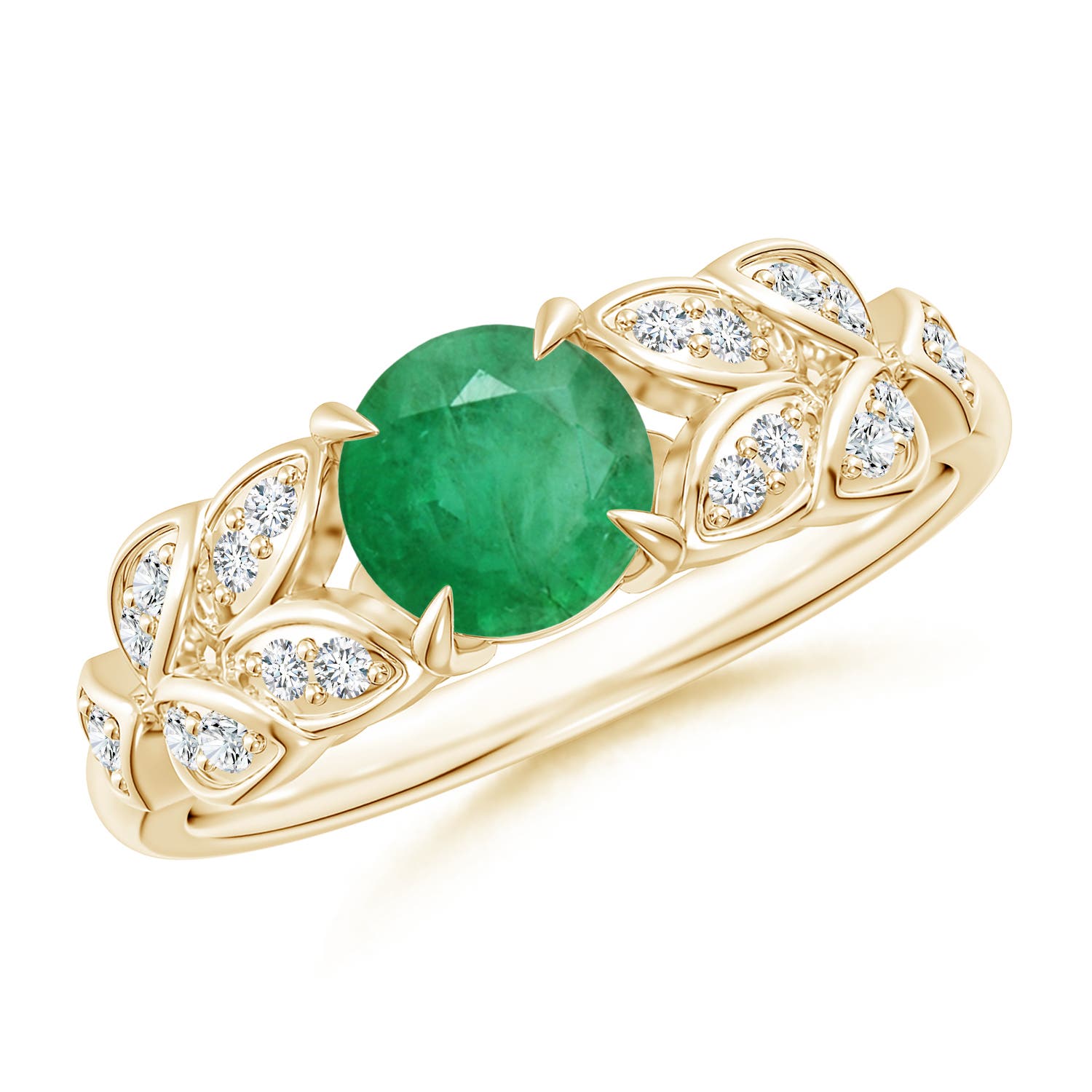 A - Emerald / 0.92 CT / 14 KT Yellow Gold