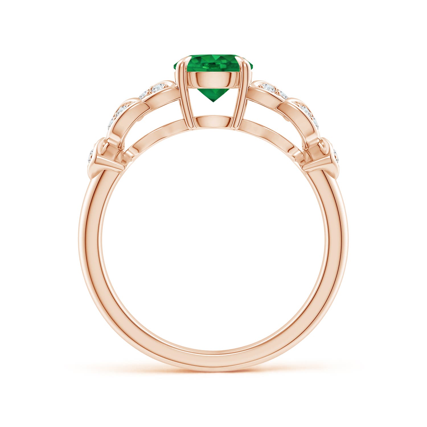 AAA - Emerald / 0.92 CT / 14 KT Rose Gold