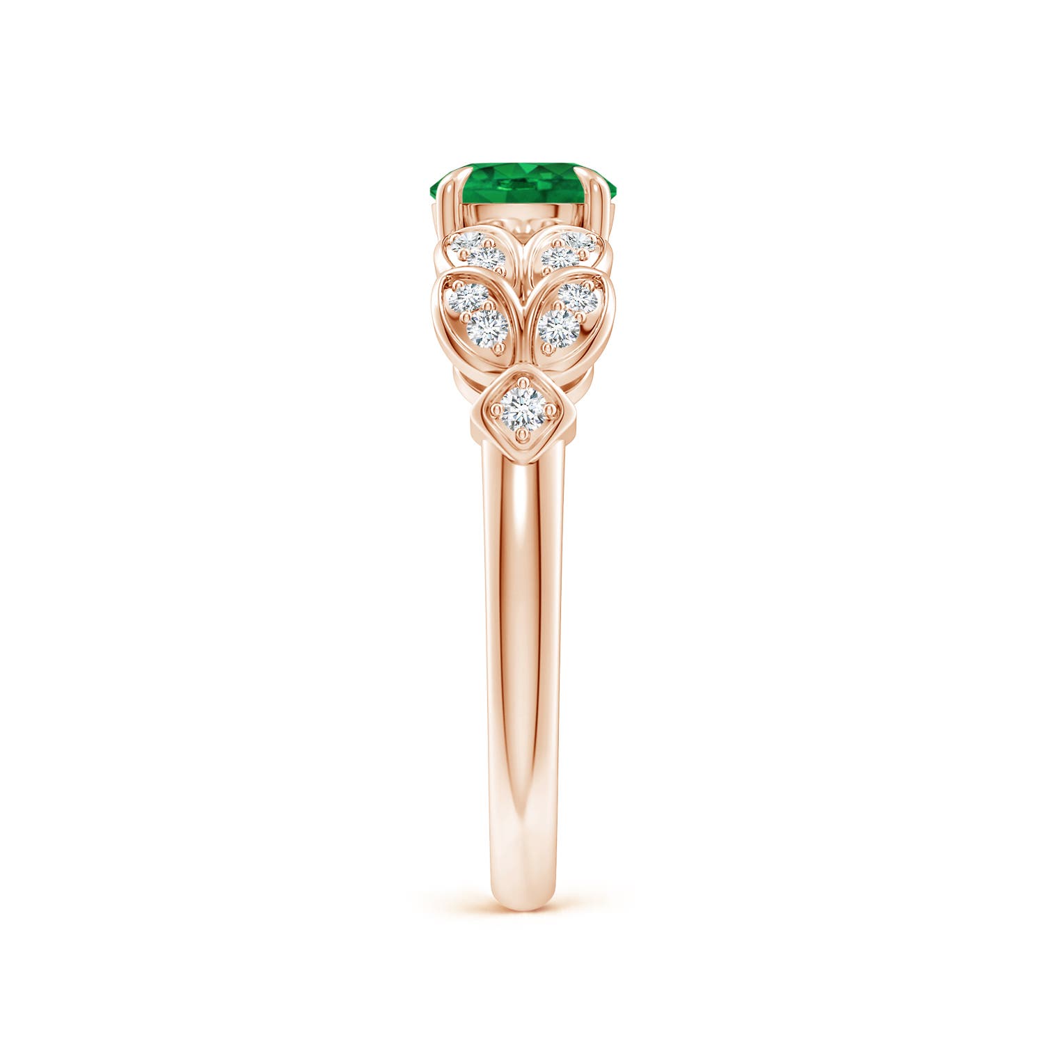 AAA - Emerald / 0.92 CT / 14 KT Rose Gold