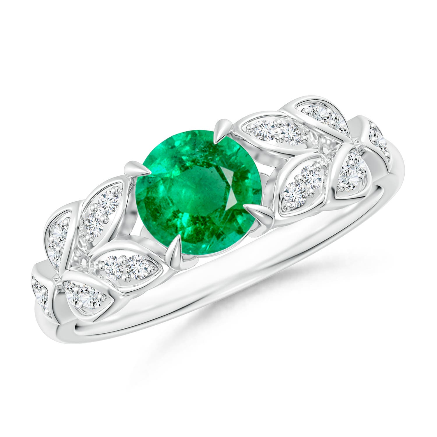 AAA - Emerald / 0.92 CT / 14 KT White Gold