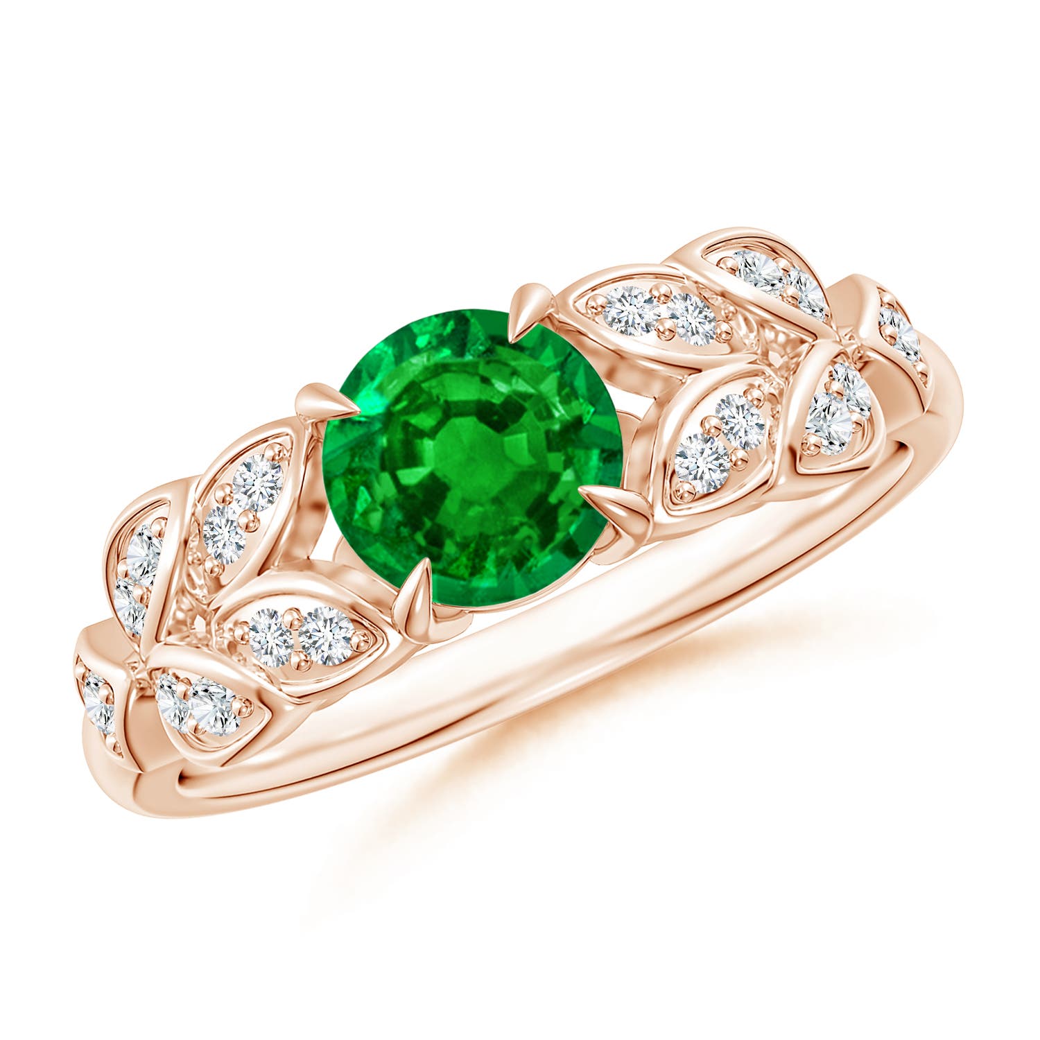 AAAA - Emerald / 0.92 CT / 14 KT Rose Gold