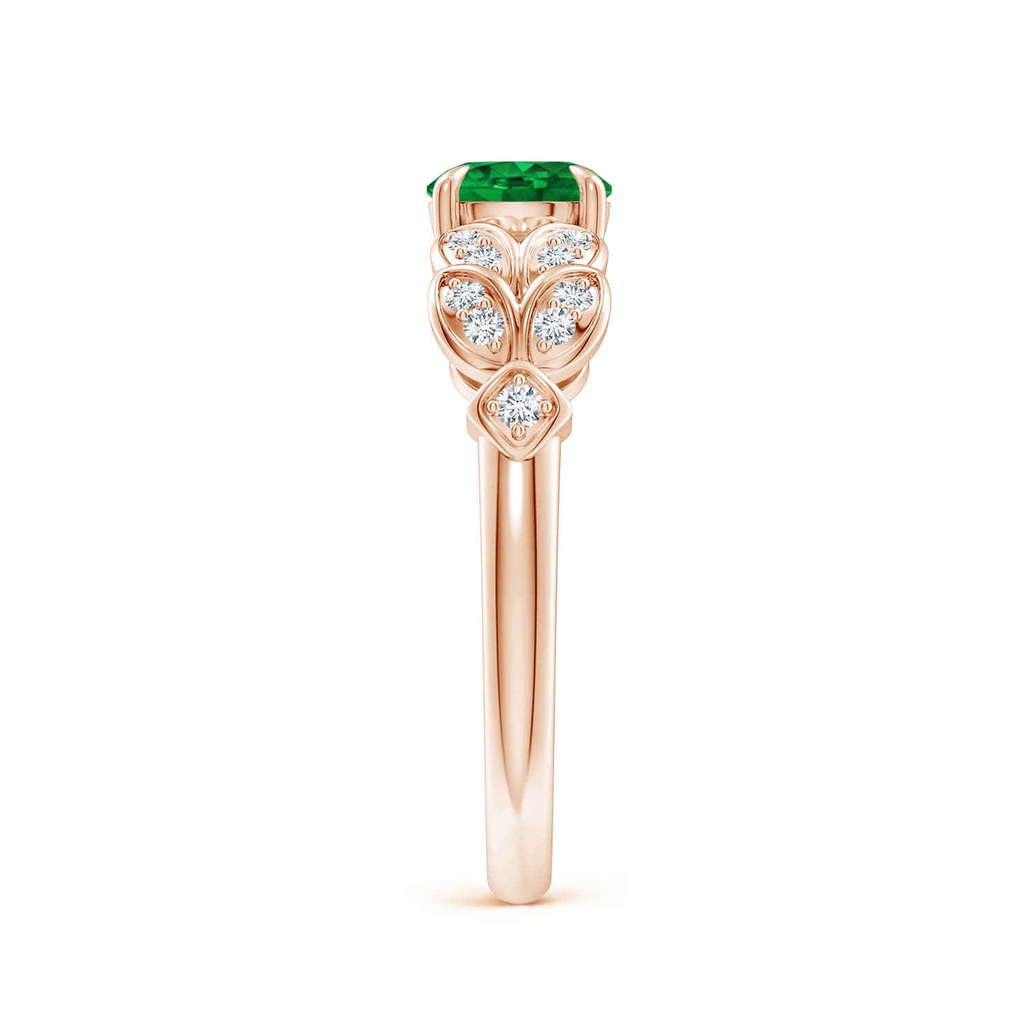 AAAA - Emerald / 0.92 CT / 14 KT Rose Gold