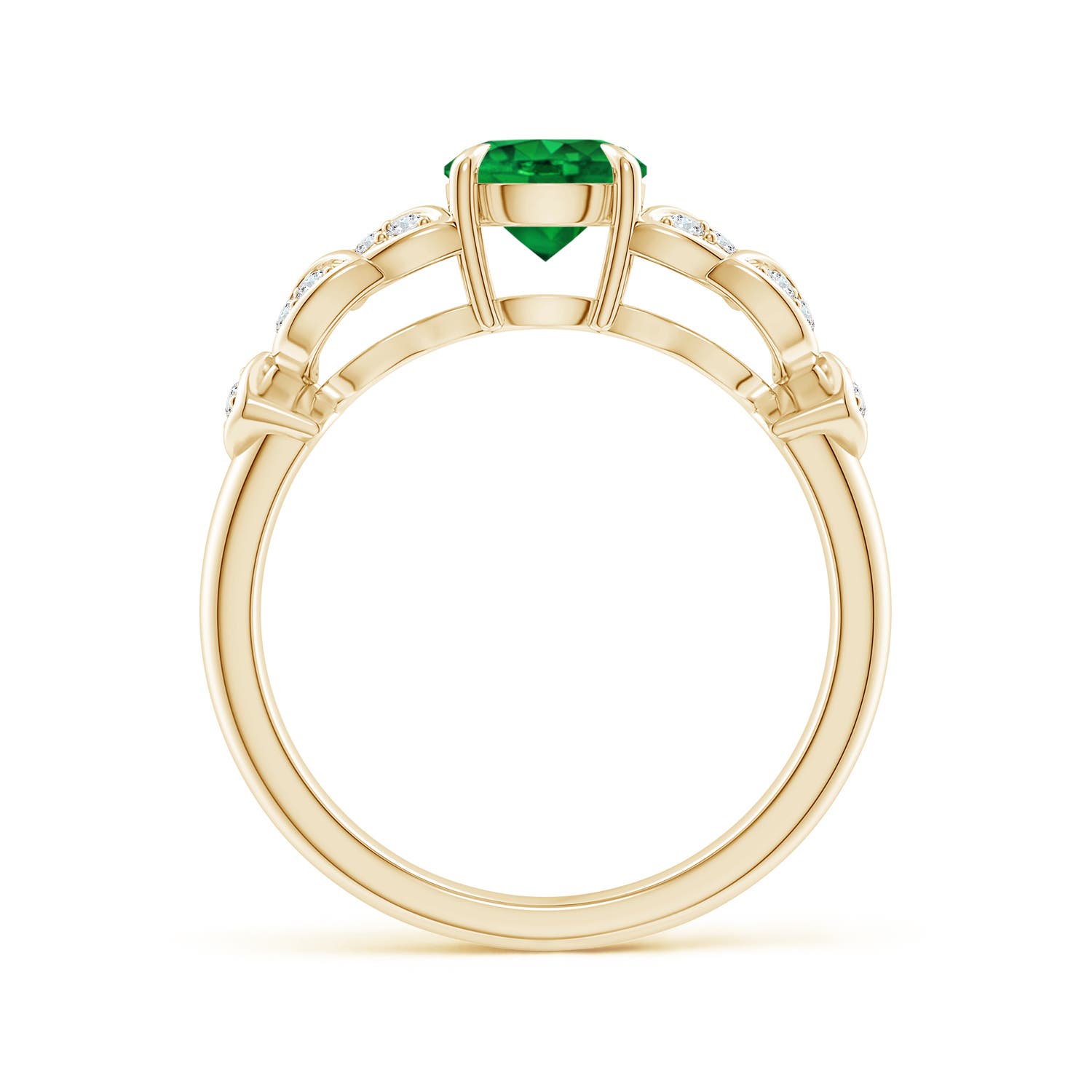 AAAA - Emerald / 0.92 CT / 14 KT Yellow Gold