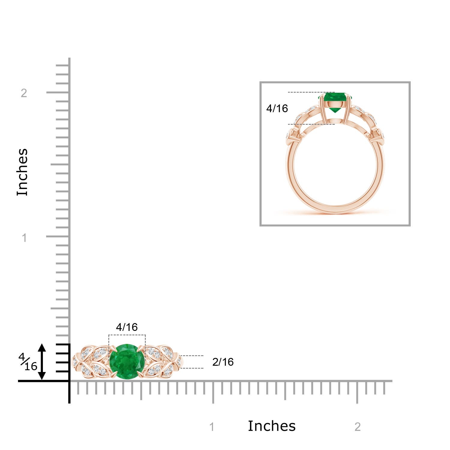 AA - Emerald / 1.42 CT / 14 KT Rose Gold