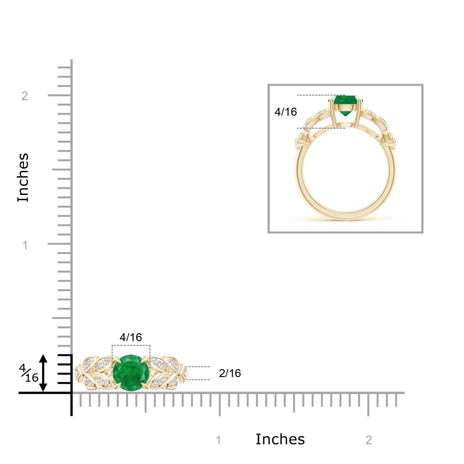 AA - Emerald / 1.42 CT / 14 KT Yellow Gold