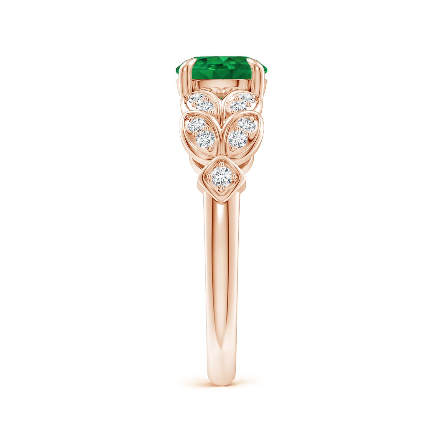 AAA - Emerald / 1.42 CT / 14 KT Rose Gold