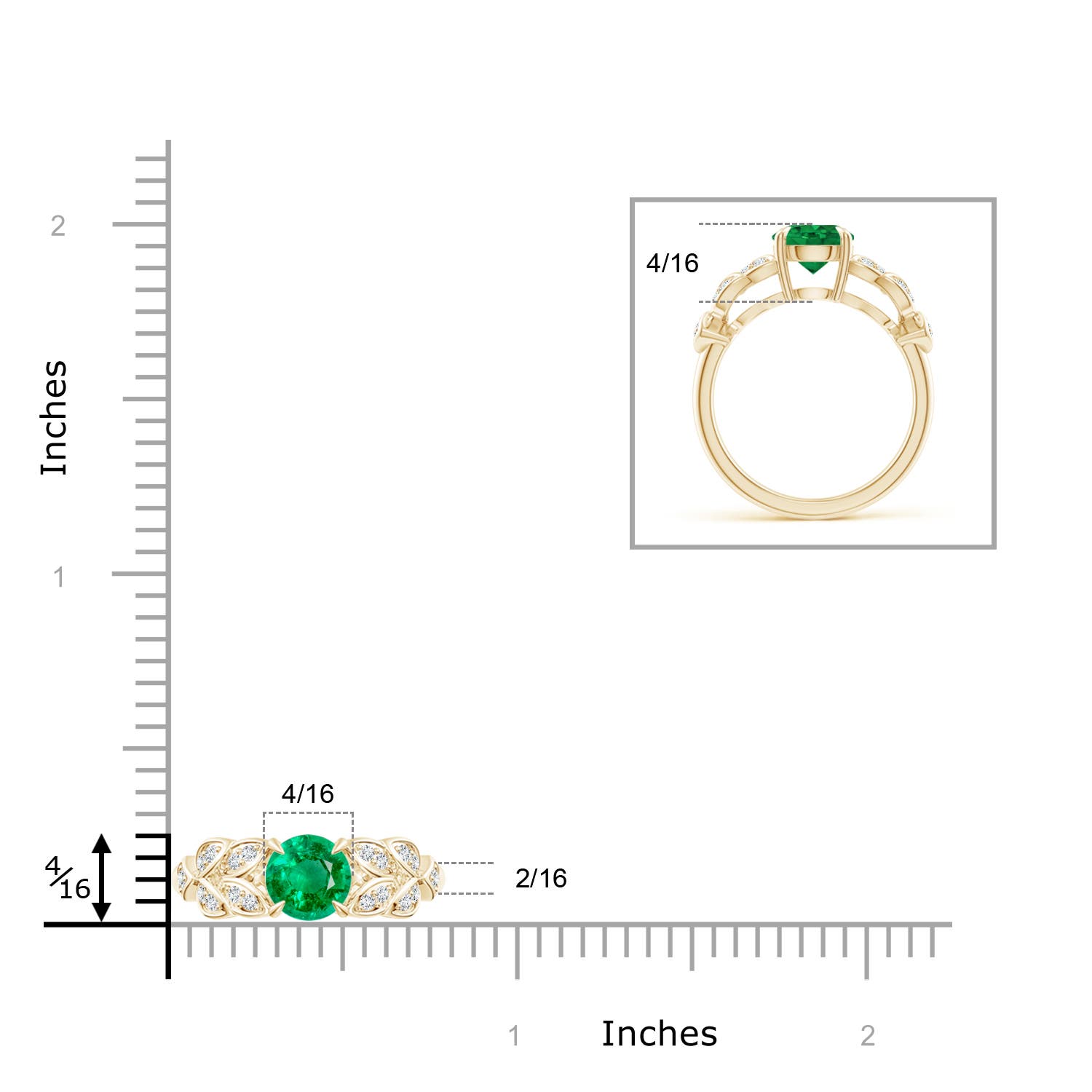 AAA - Emerald / 1.42 CT / 14 KT Yellow Gold