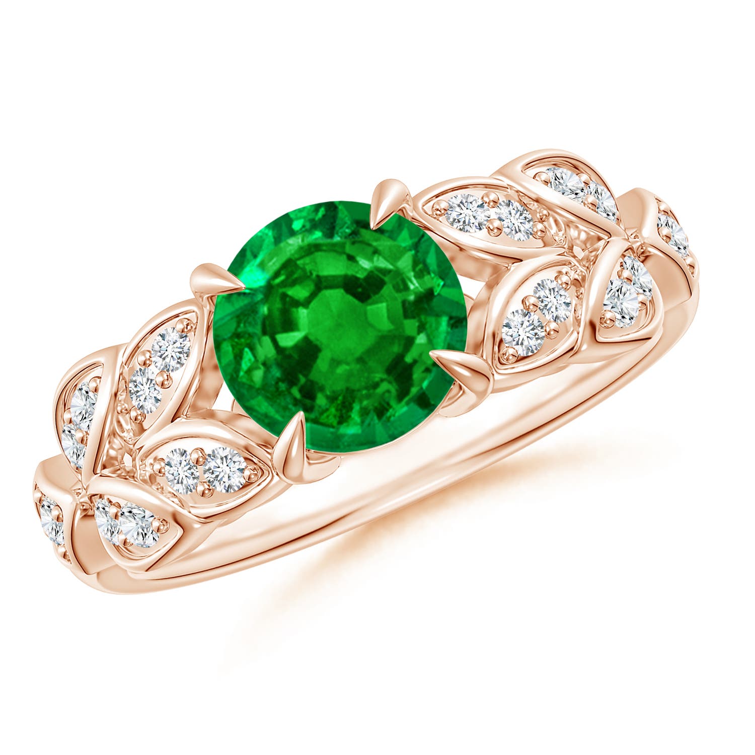 AAAA - Emerald / 1.42 CT / 14 KT Rose Gold