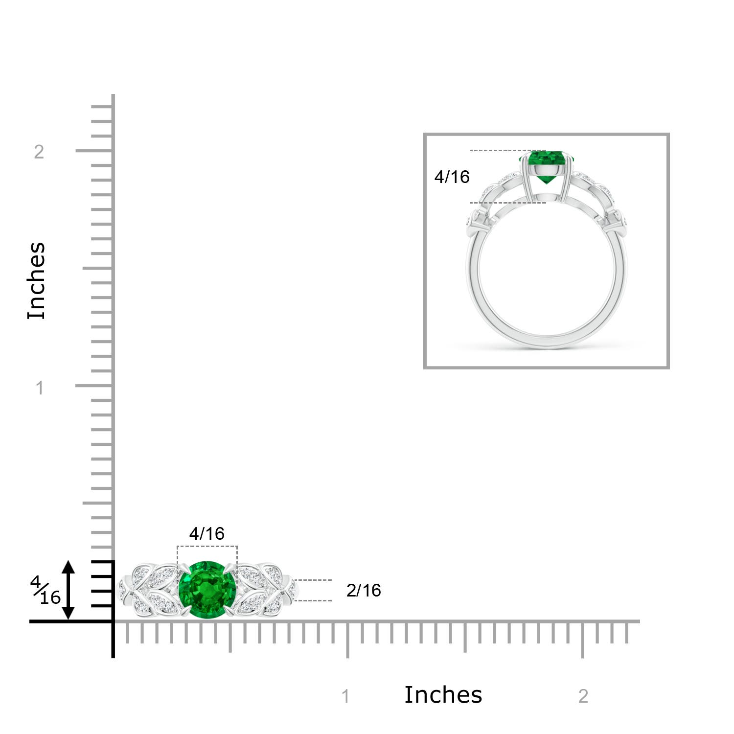 AAAA - Emerald / 1.42 CT / 14 KT White Gold