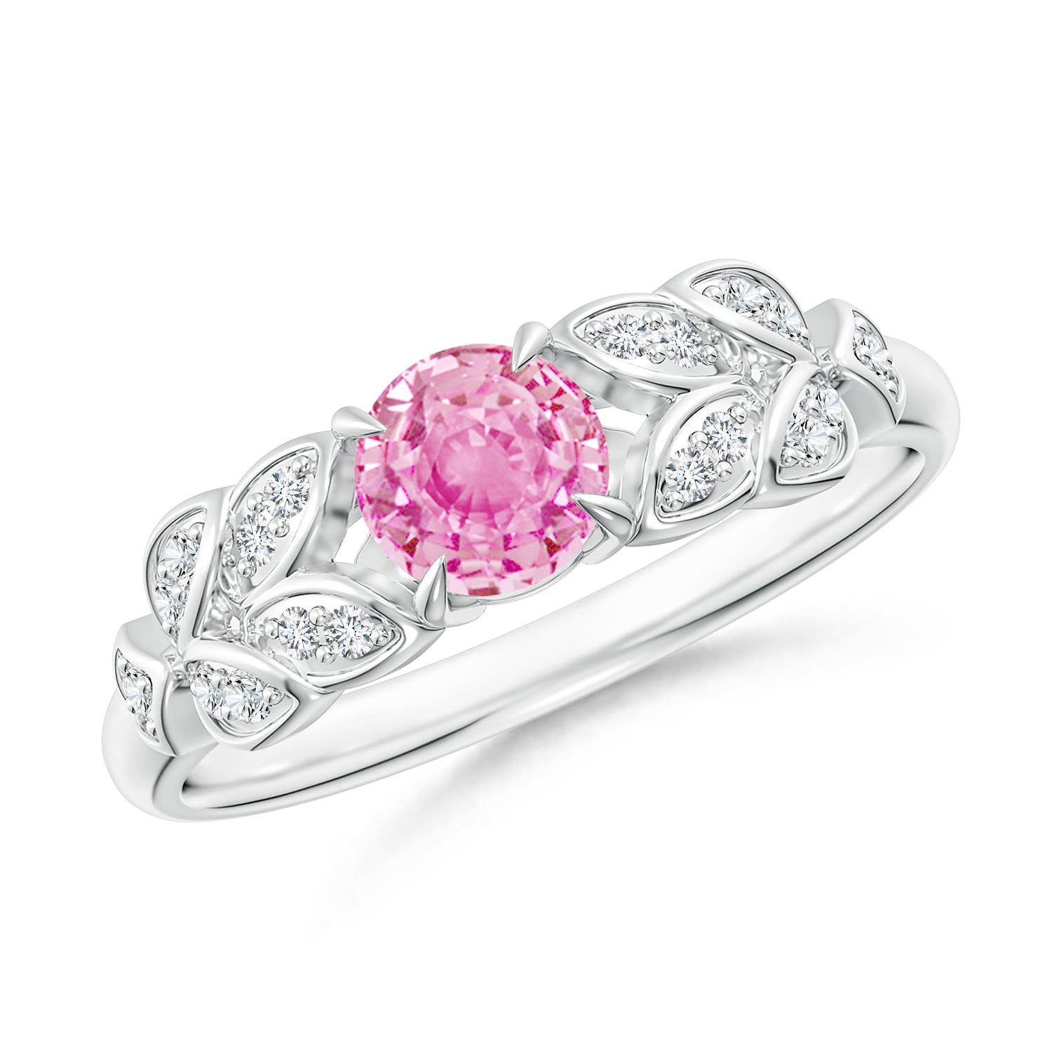 A - Pink Sapphire / 0.71 CT / 14 KT White Gold