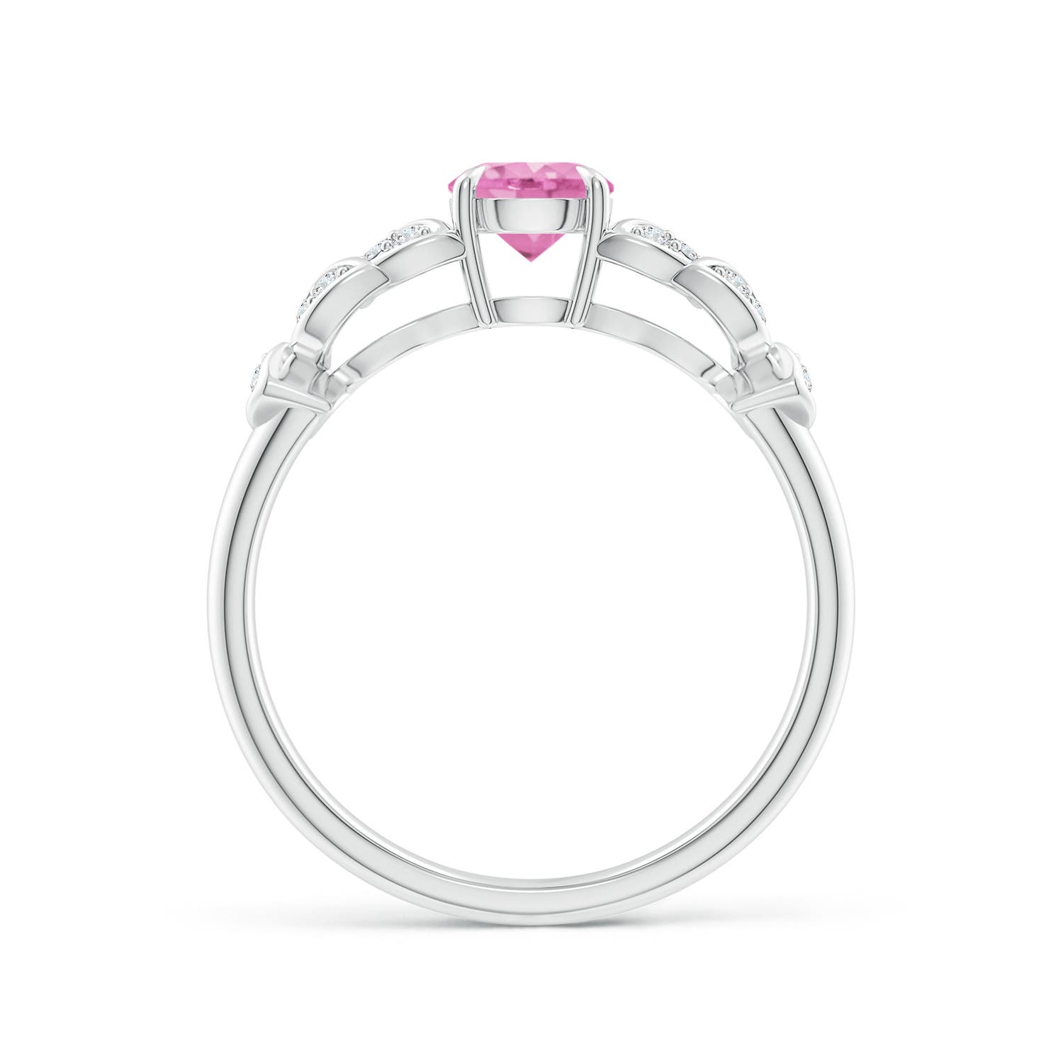 A - Pink Sapphire / 0.71 CT / 14 KT White Gold