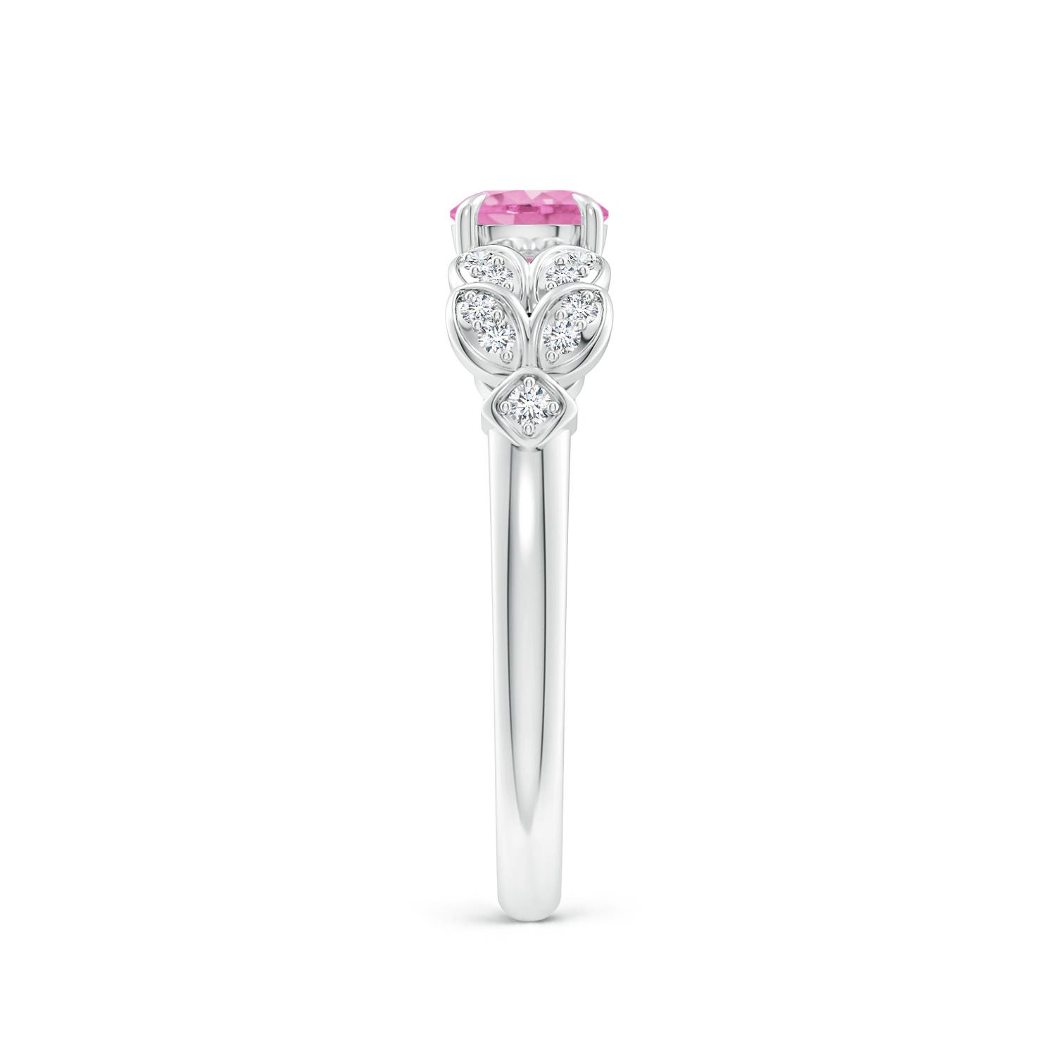 A - Pink Sapphire / 0.71 CT / 14 KT White Gold