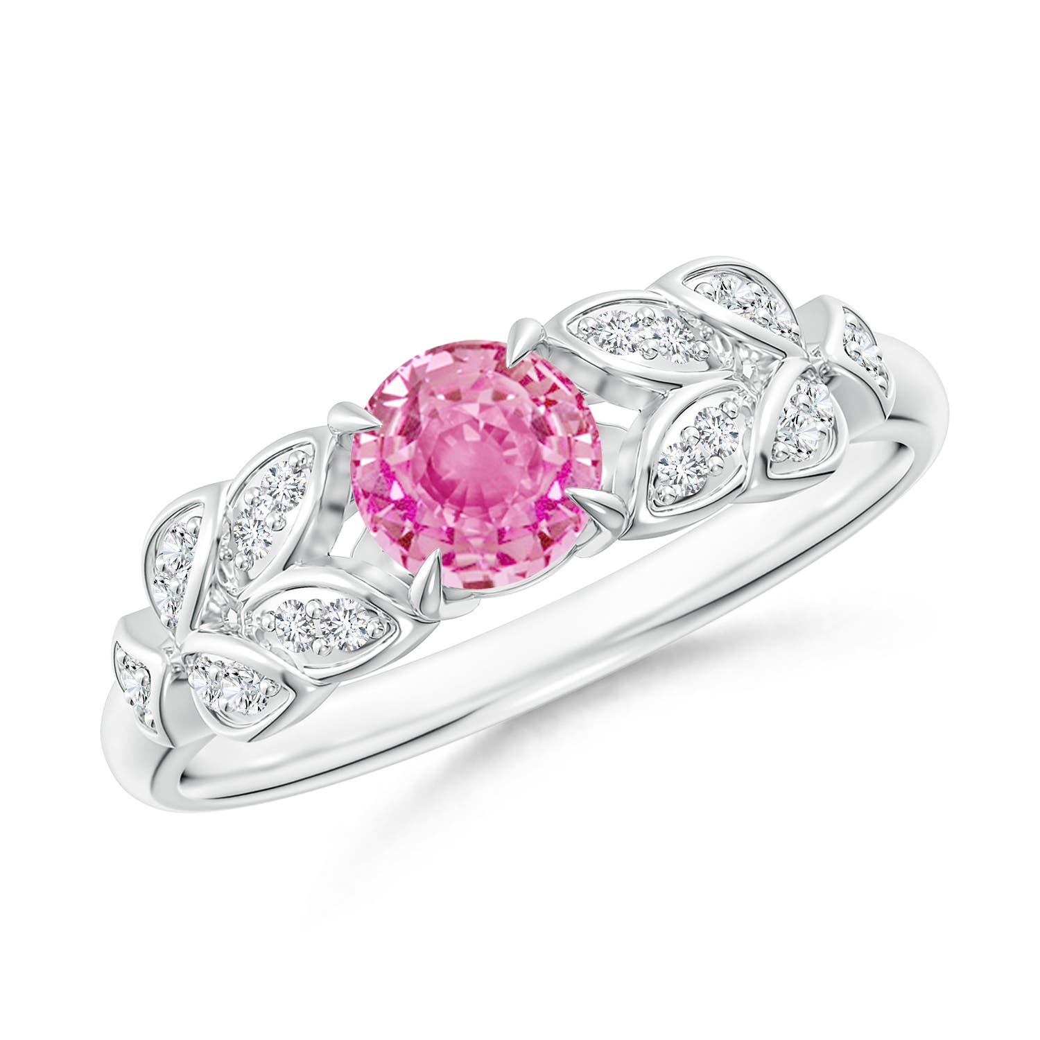 AA - Pink Sapphire / 0.71 CT / 14 KT White Gold