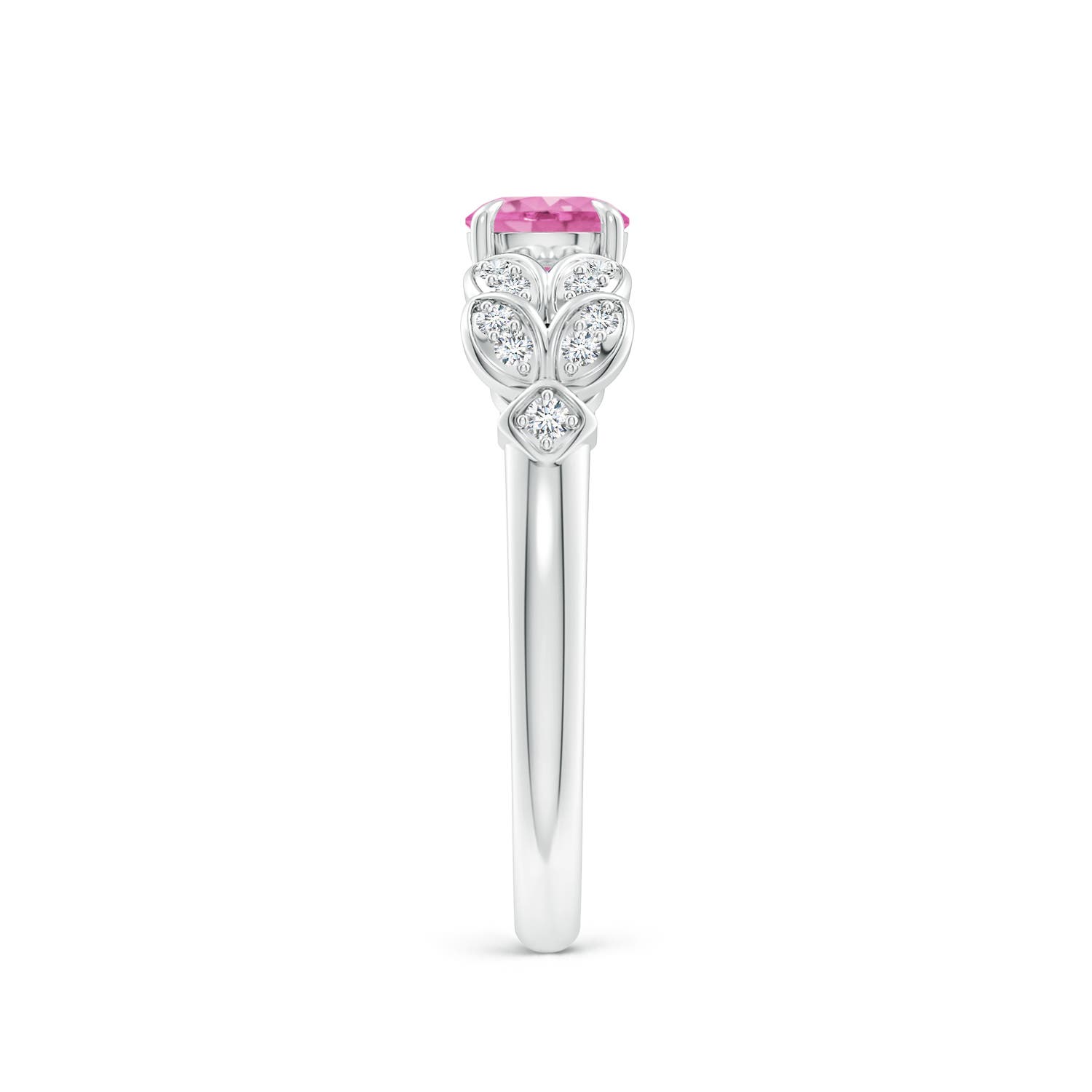 AA - Pink Sapphire / 0.71 CT / 14 KT White Gold