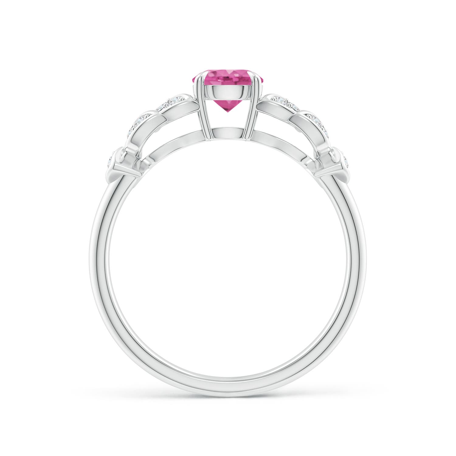 AAA - Pink Sapphire / 0.71 CT / 14 KT White Gold