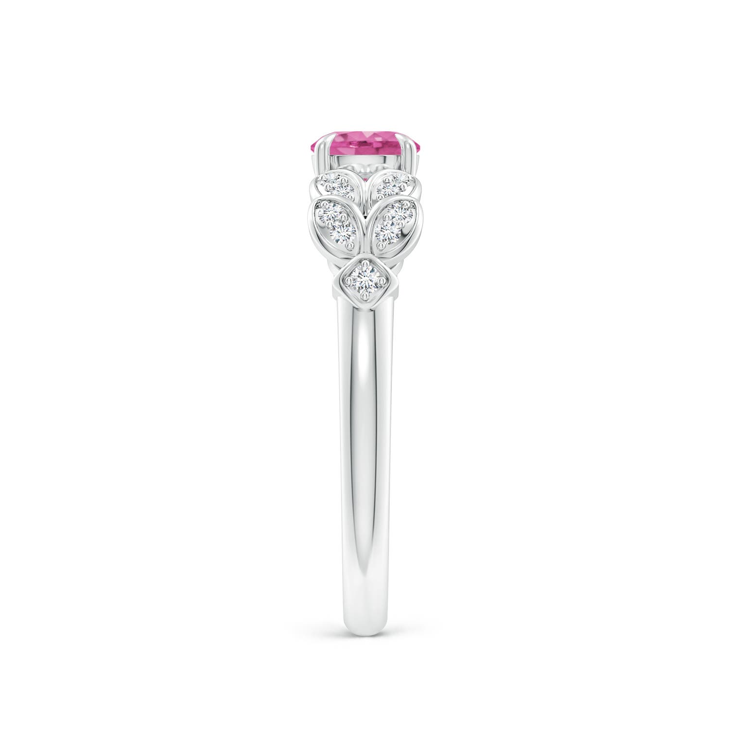 AAA - Pink Sapphire / 0.71 CT / 14 KT White Gold