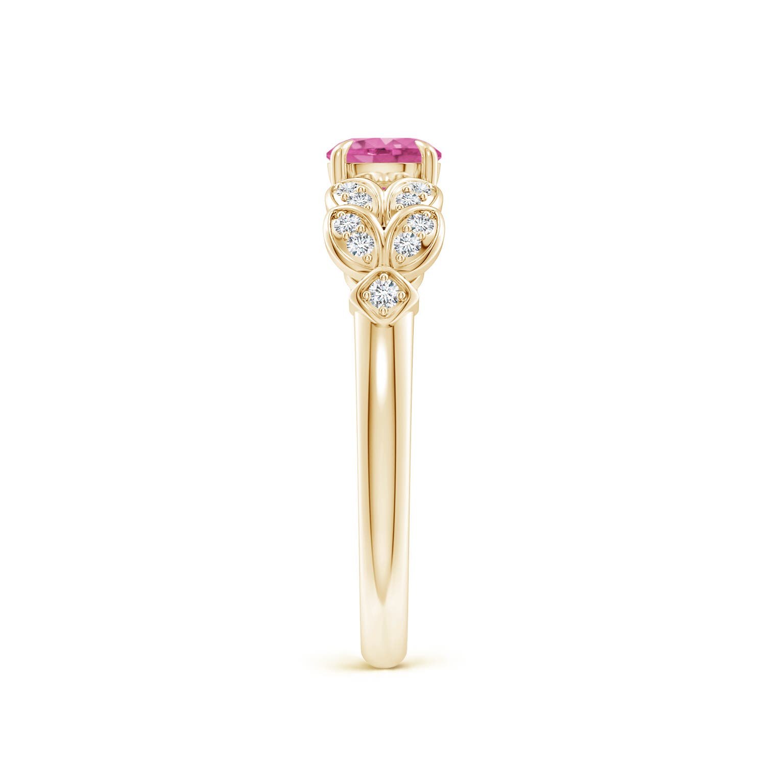 AAA - Pink Sapphire / 0.71 CT / 14 KT Yellow Gold