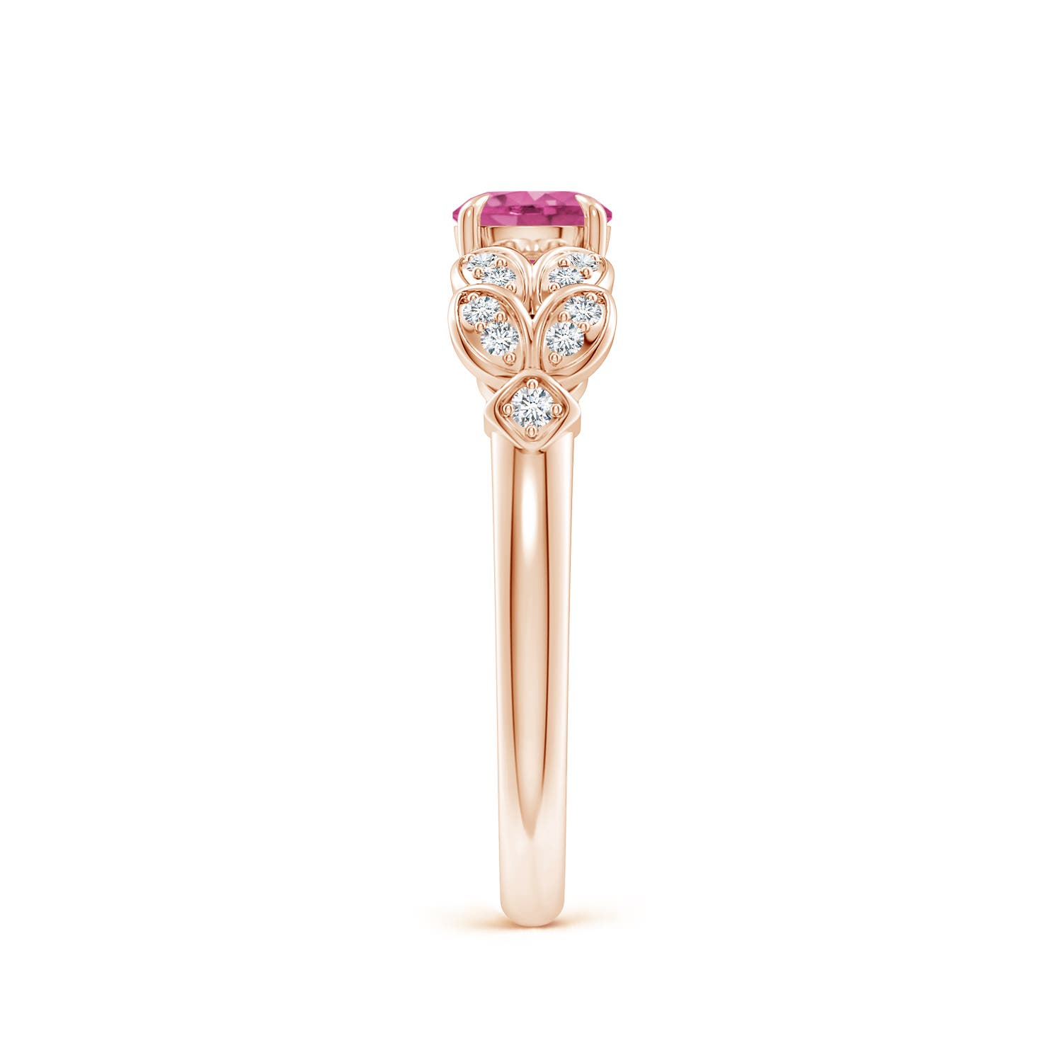 AAAA - Pink Sapphire / 0.71 CT / 14 KT Rose Gold