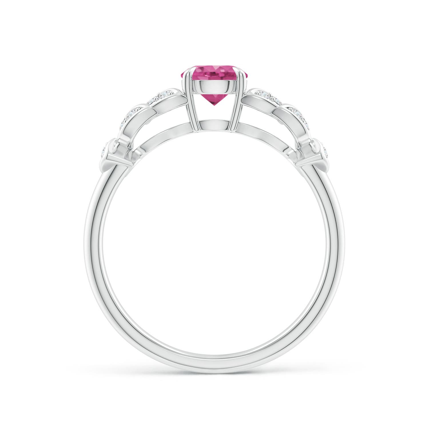 AAAA - Pink Sapphire / 0.71 CT / 14 KT White Gold