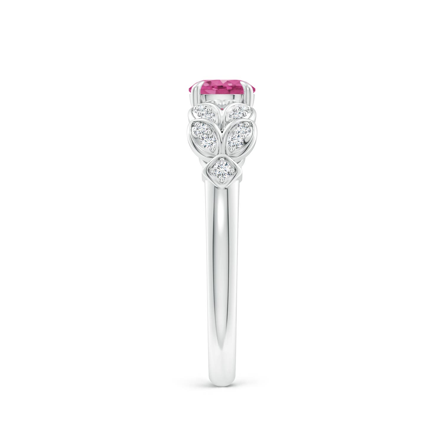 AAAA - Pink Sapphire / 0.71 CT / 14 KT White Gold