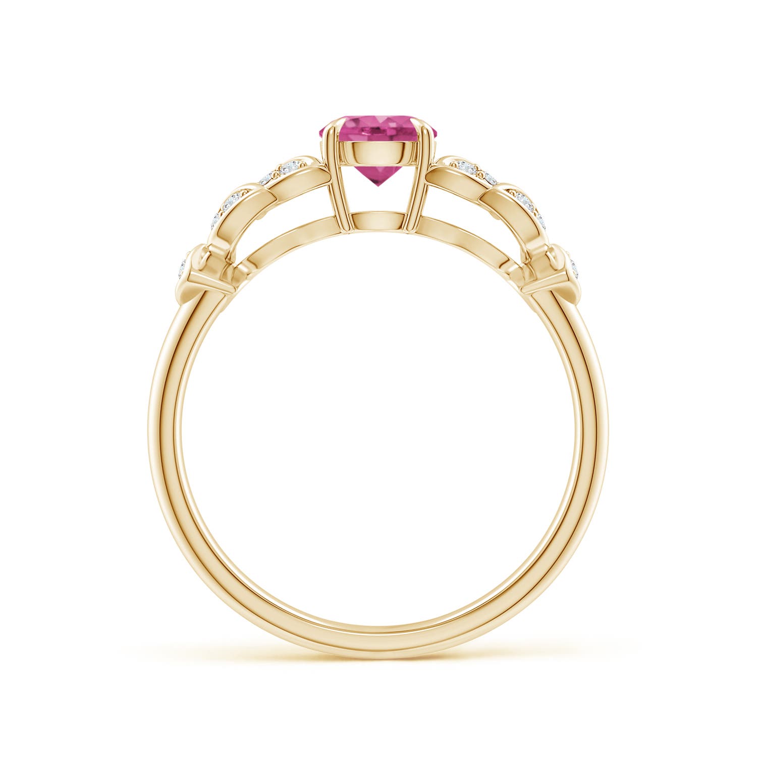 AAAA - Pink Sapphire / 0.71 CT / 14 KT Yellow Gold