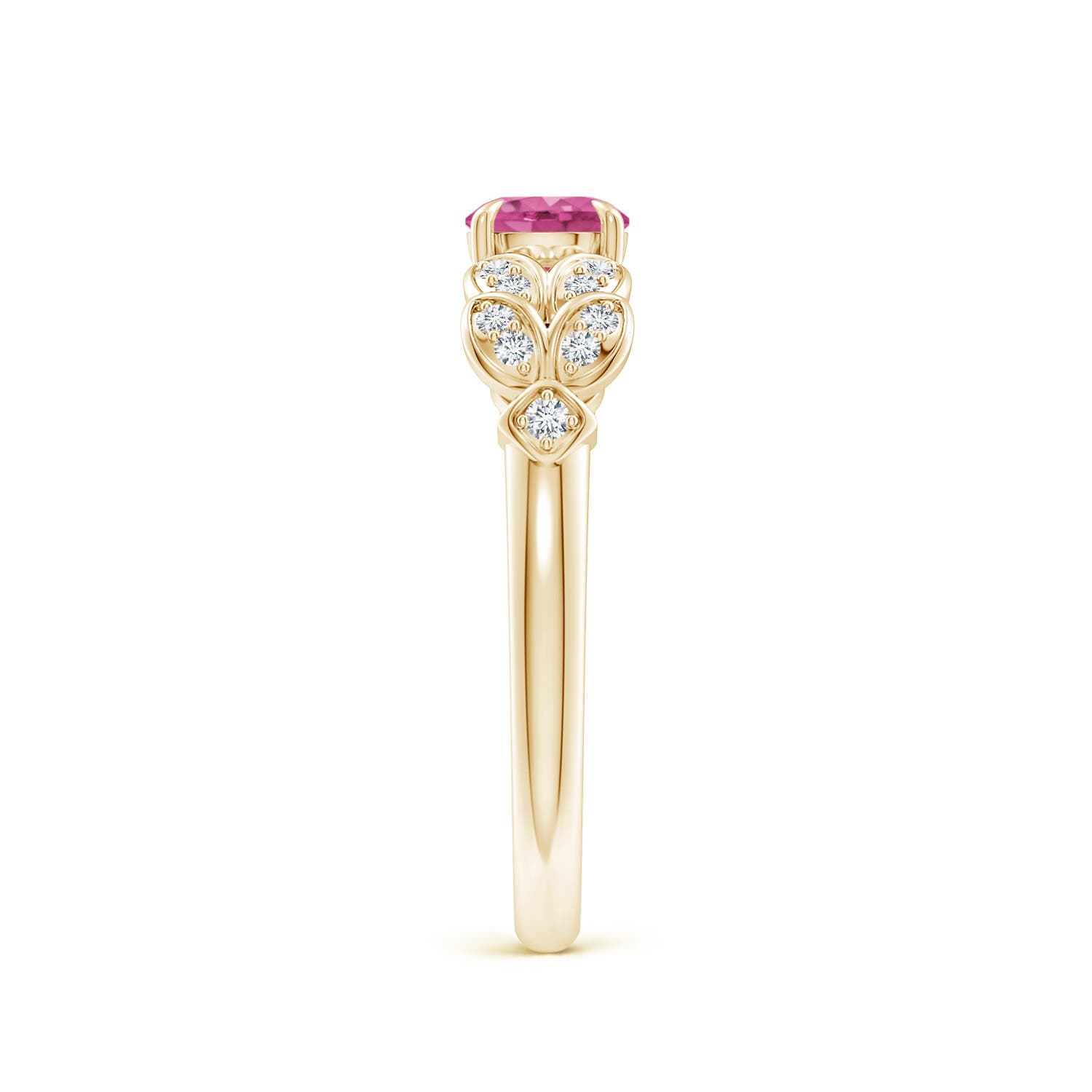 AAAA - Pink Sapphire / 0.71 CT / 14 KT Yellow Gold