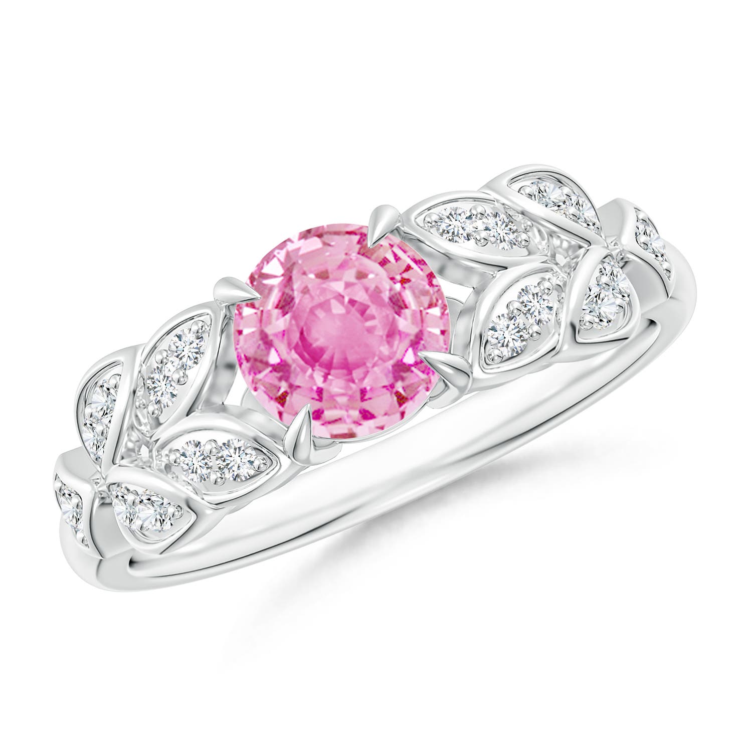 A - Pink Sapphire / 1.17 CT / 14 KT White Gold