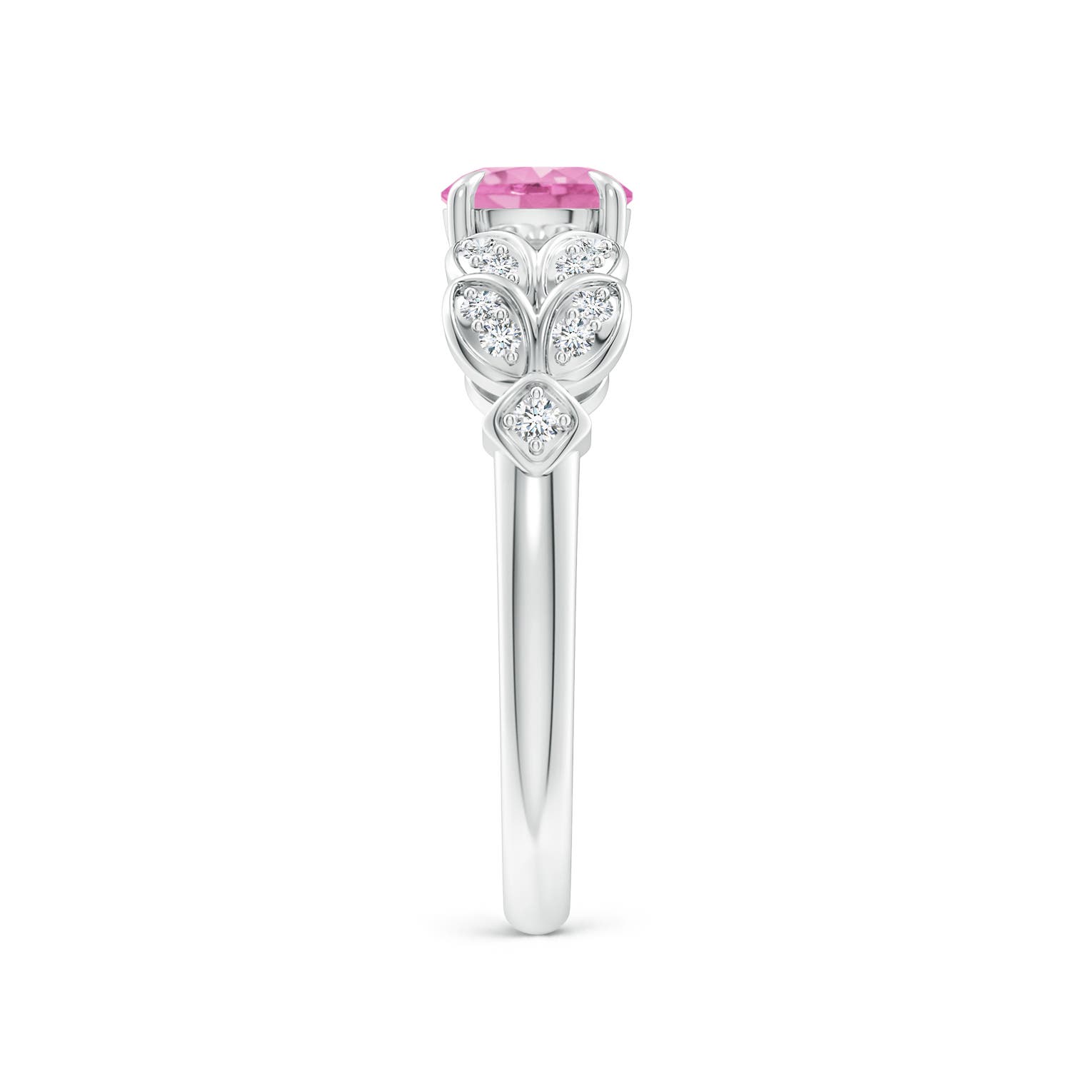 A - Pink Sapphire / 1.17 CT / 14 KT White Gold