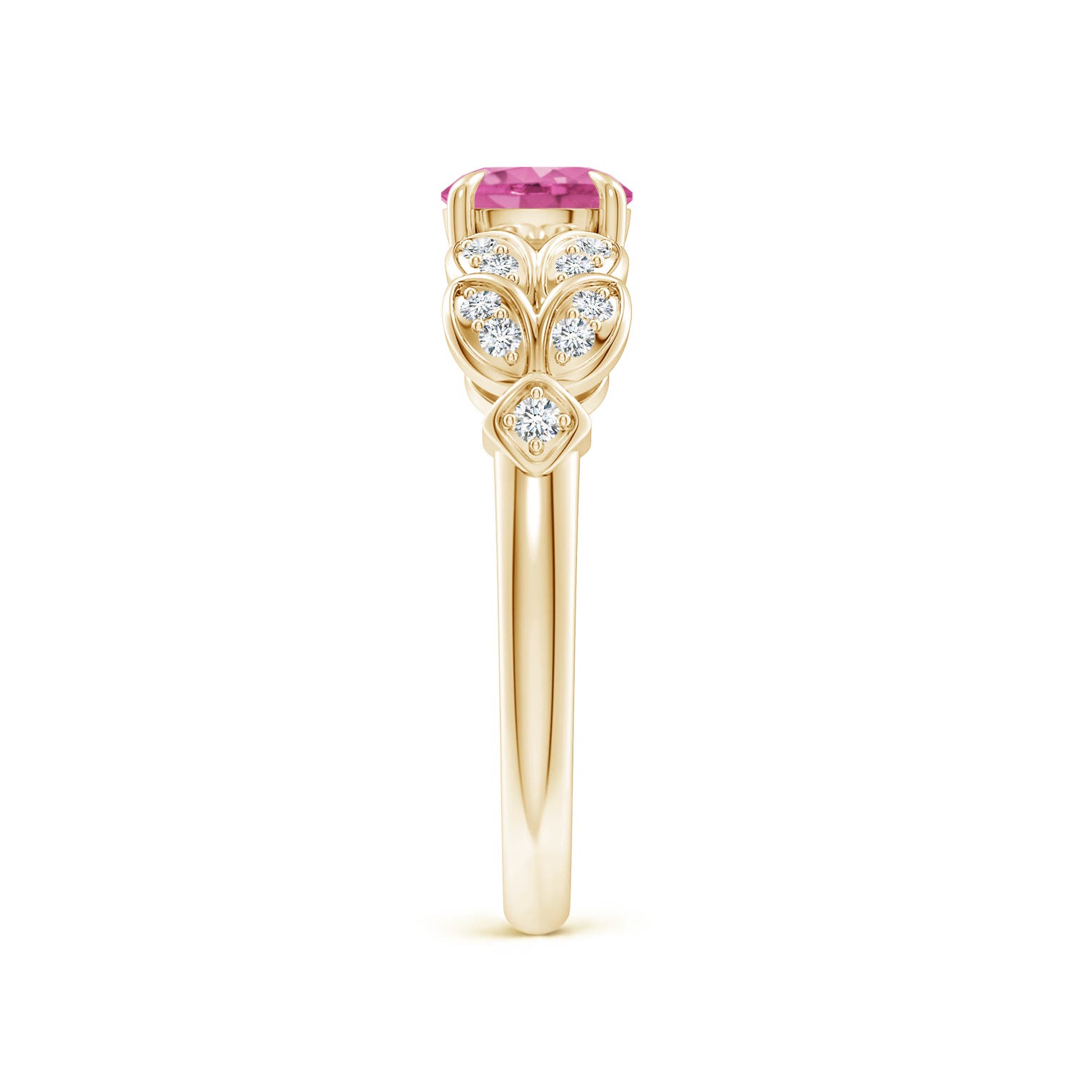 AAA - Pink Sapphire / 1.17 CT / 14 KT Yellow Gold