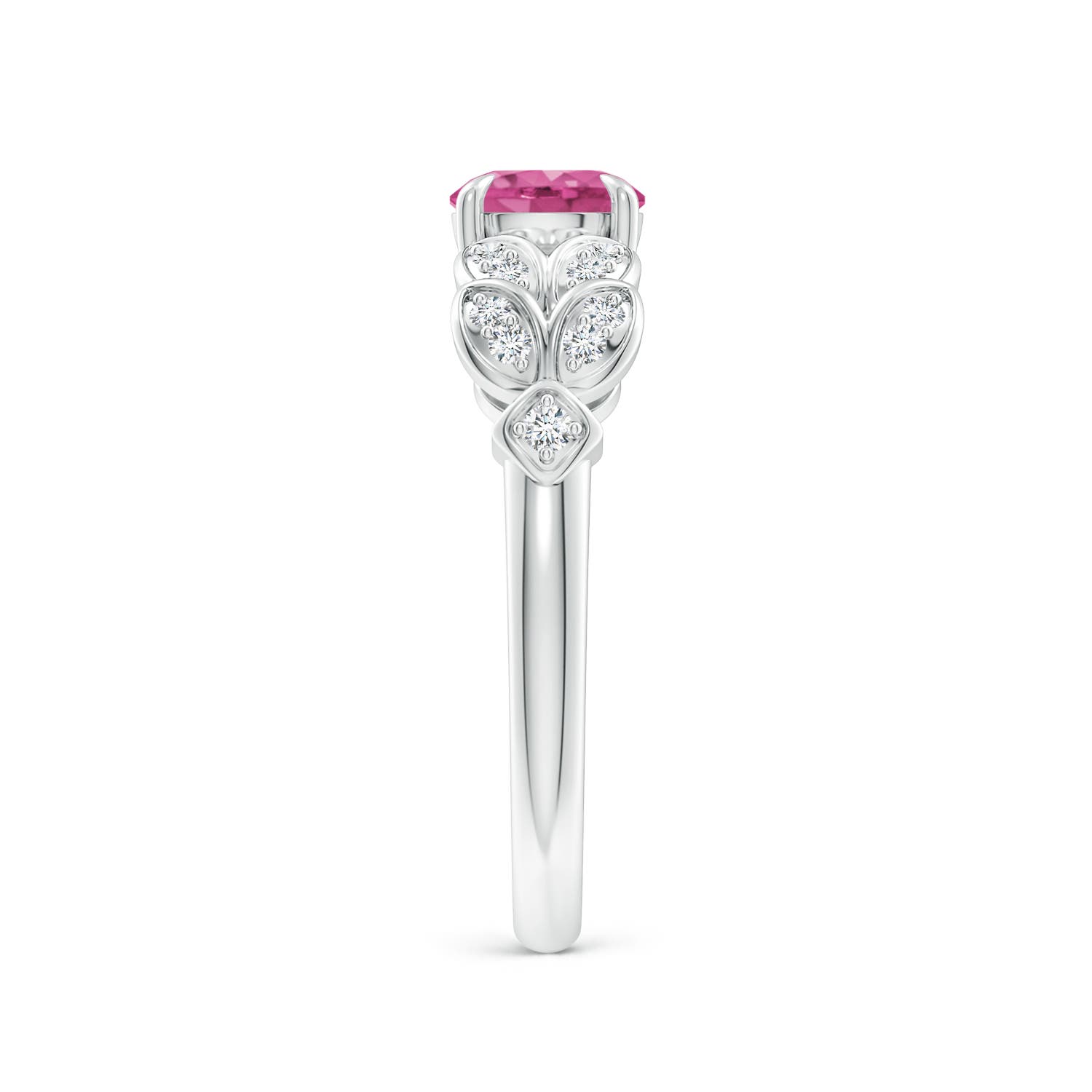 AAAA - Pink Sapphire / 1.17 CT / 14 KT White Gold