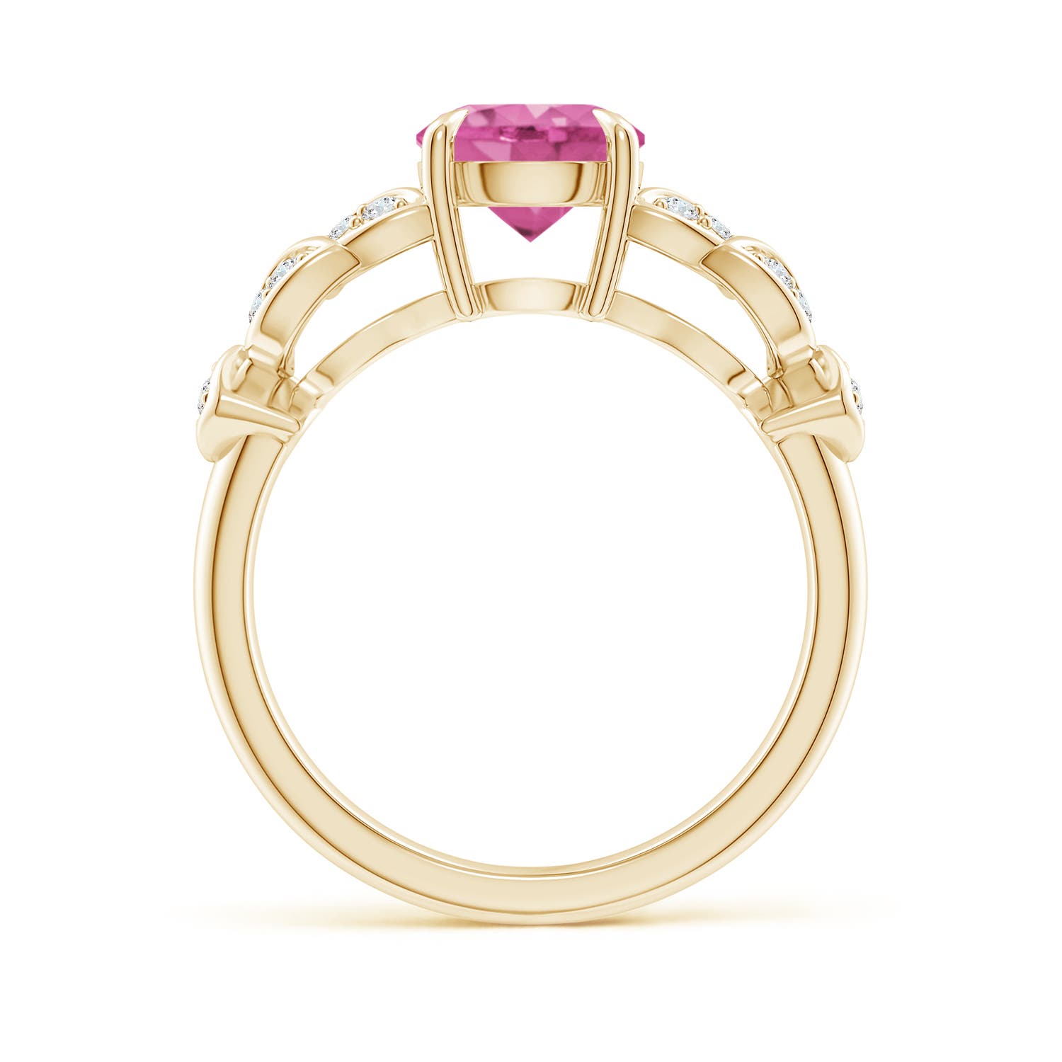 AAA - Pink Sapphire / 1.82 CT / 14 KT Yellow Gold