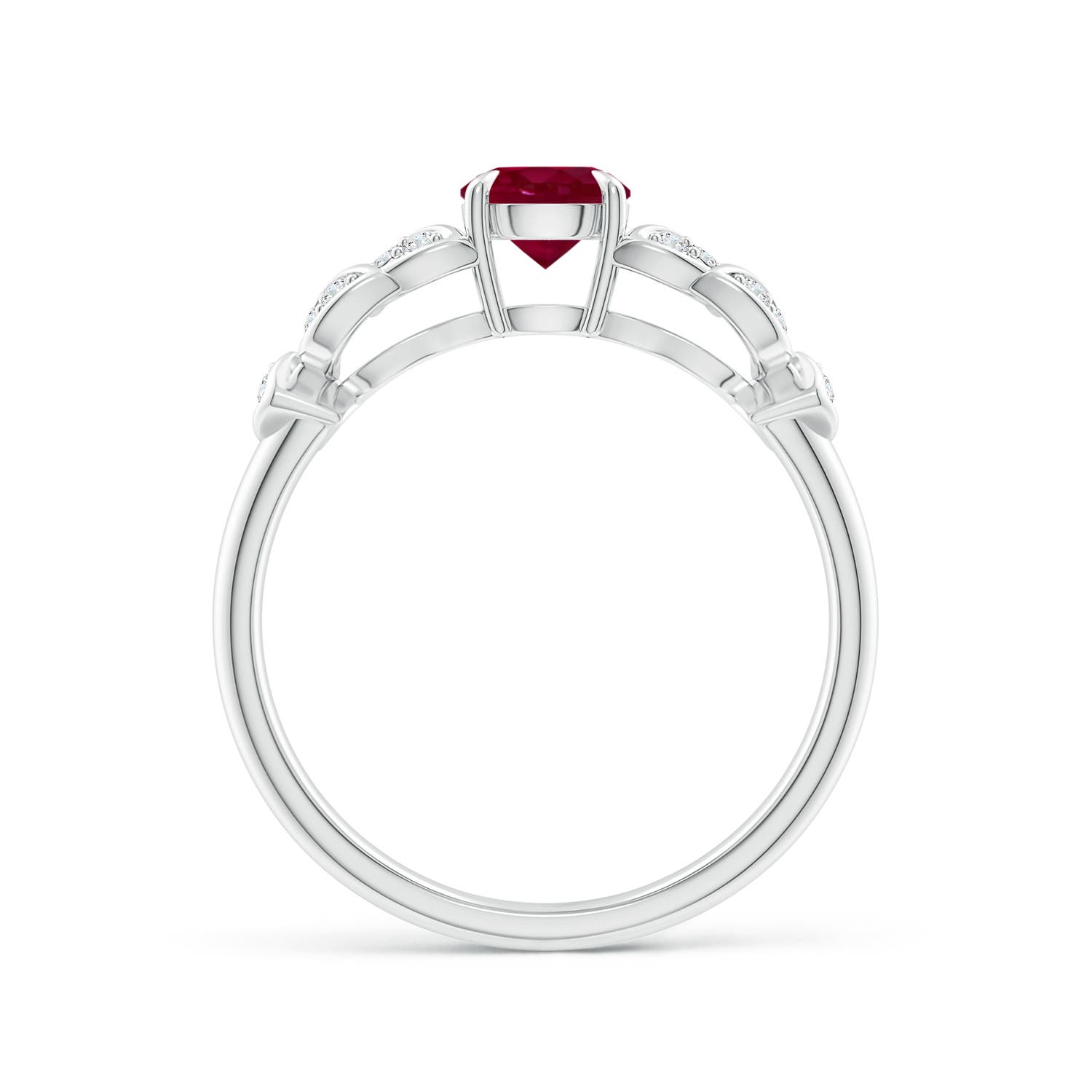 A - Ruby / 0.71 CT / 14 KT White Gold