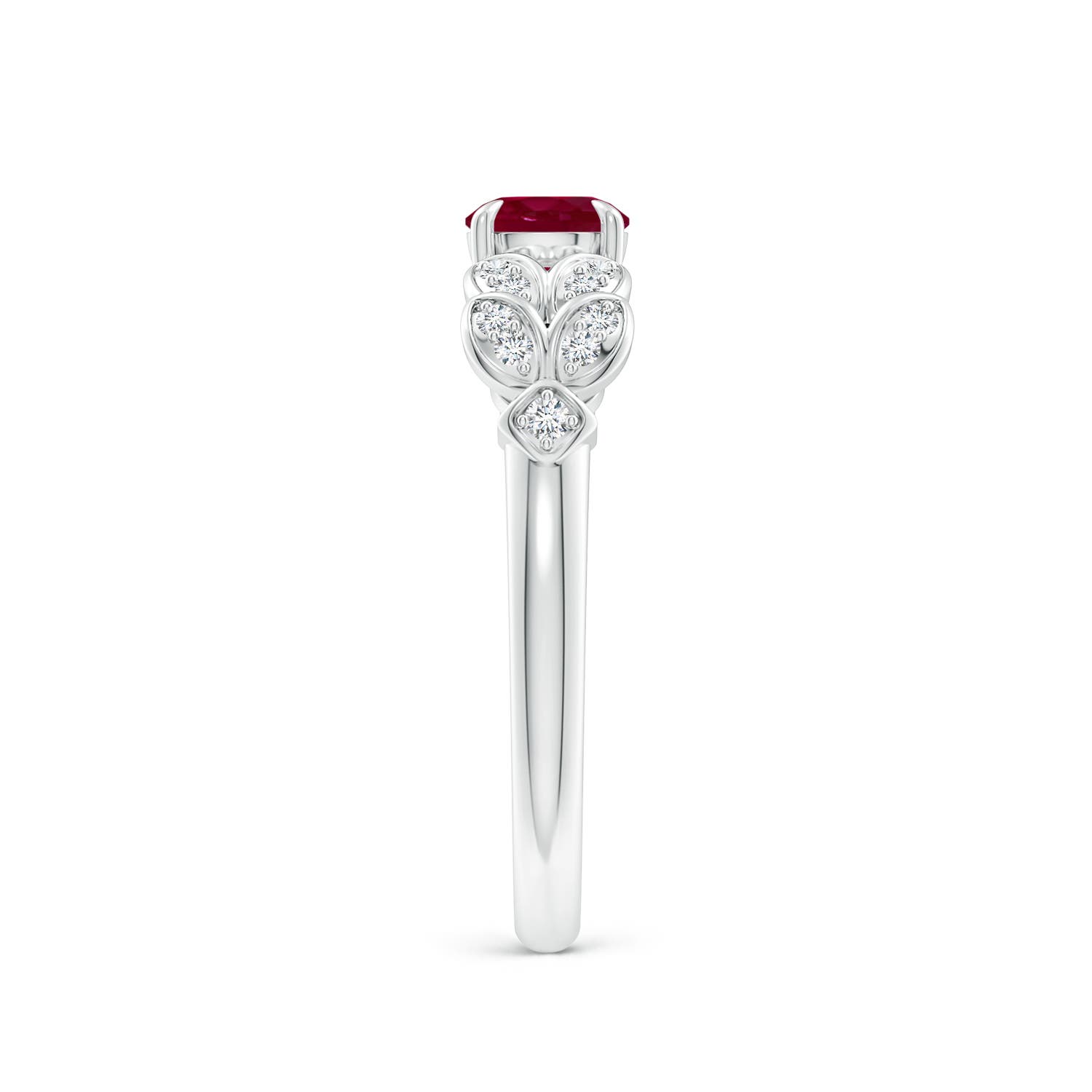 A - Ruby / 0.71 CT / 14 KT White Gold