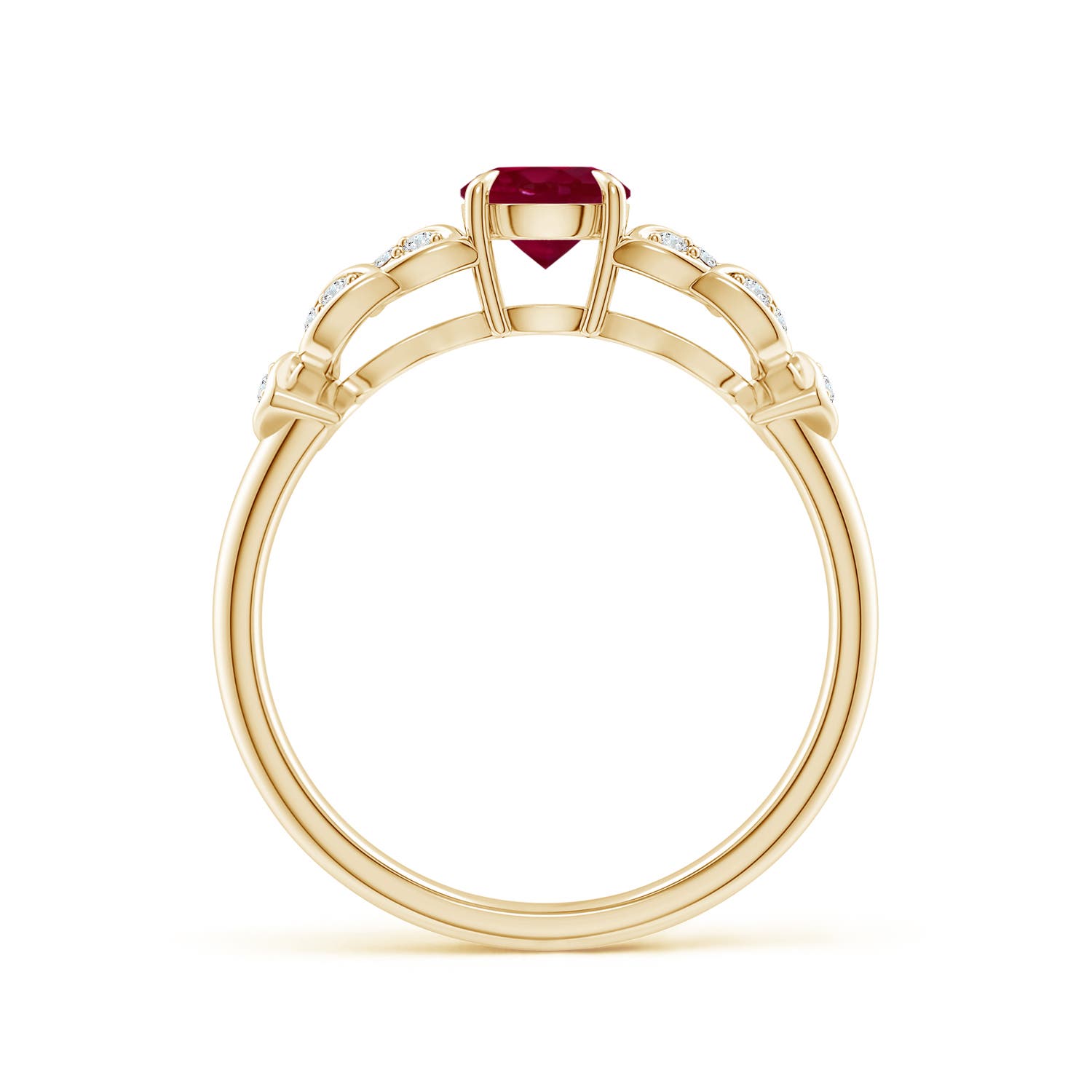 A - Ruby / 0.71 CT / 14 KT Yellow Gold