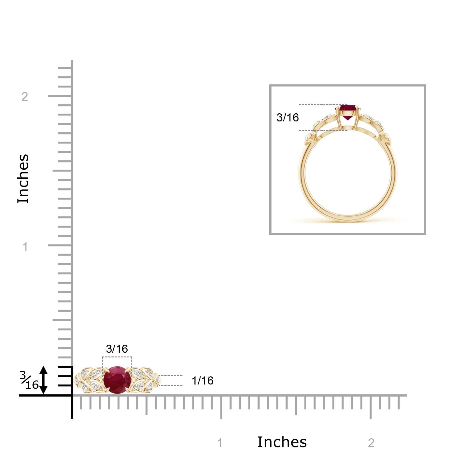 A - Ruby / 0.71 CT / 14 KT Yellow Gold