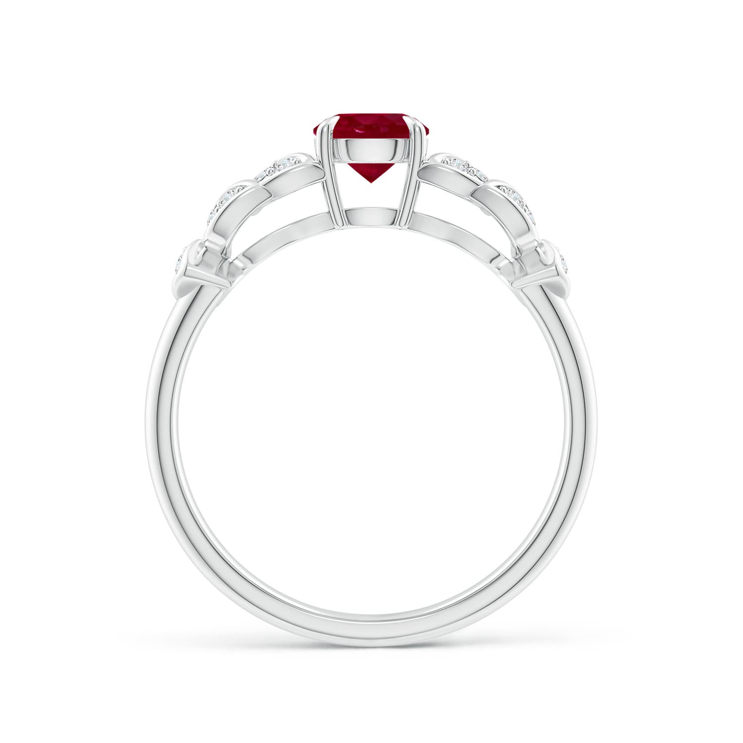 AA - Ruby / 0.71 CT / 14 KT White Gold