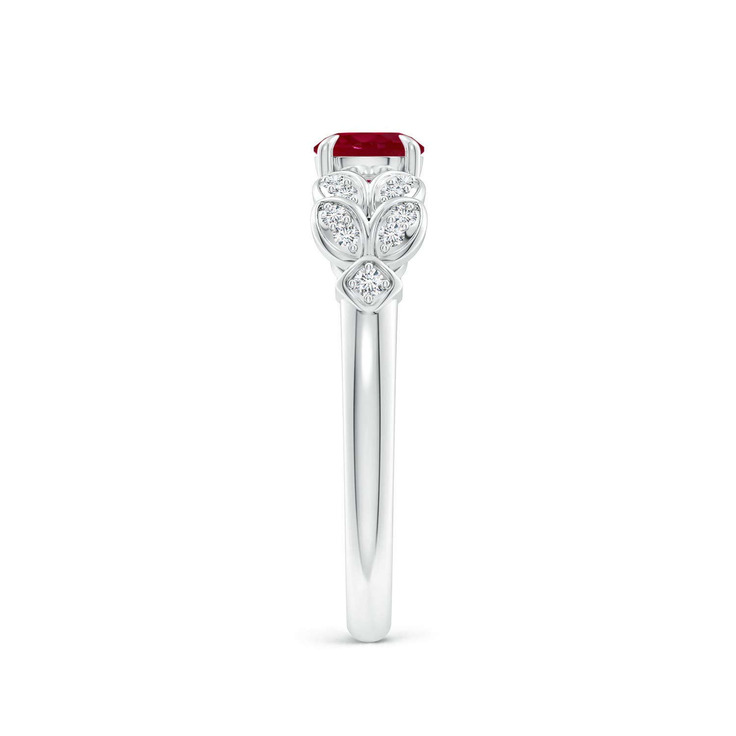 AA - Ruby / 0.71 CT / 14 KT White Gold