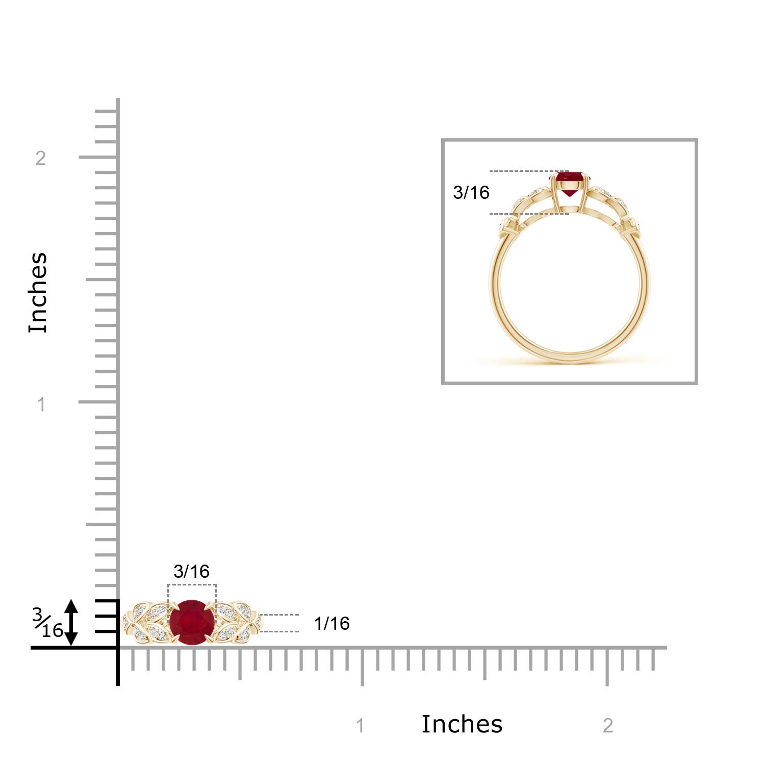 AA - Ruby / 0.71 CT / 14 KT Yellow Gold