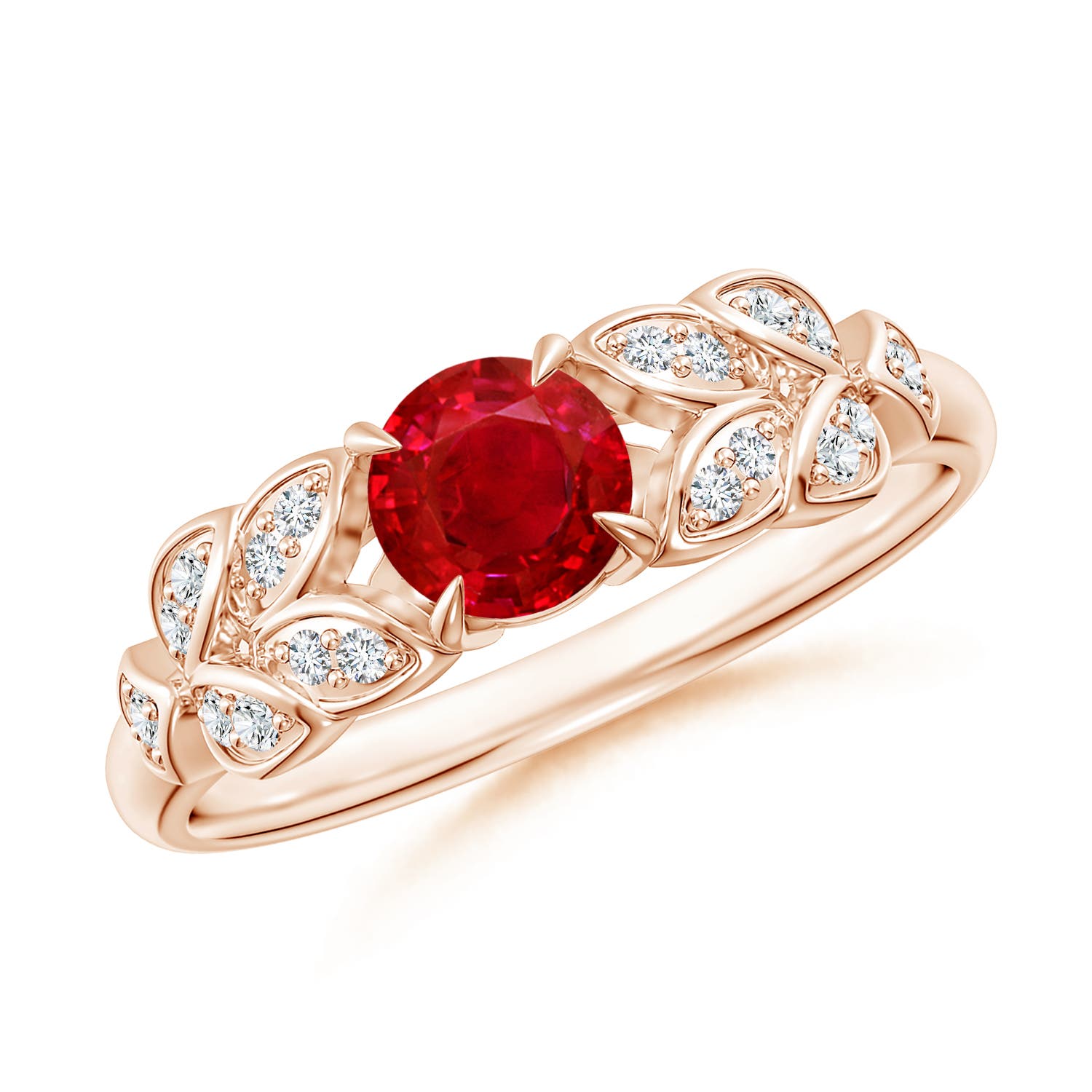 AAA - Ruby / 0.71 CT / 14 KT Rose Gold