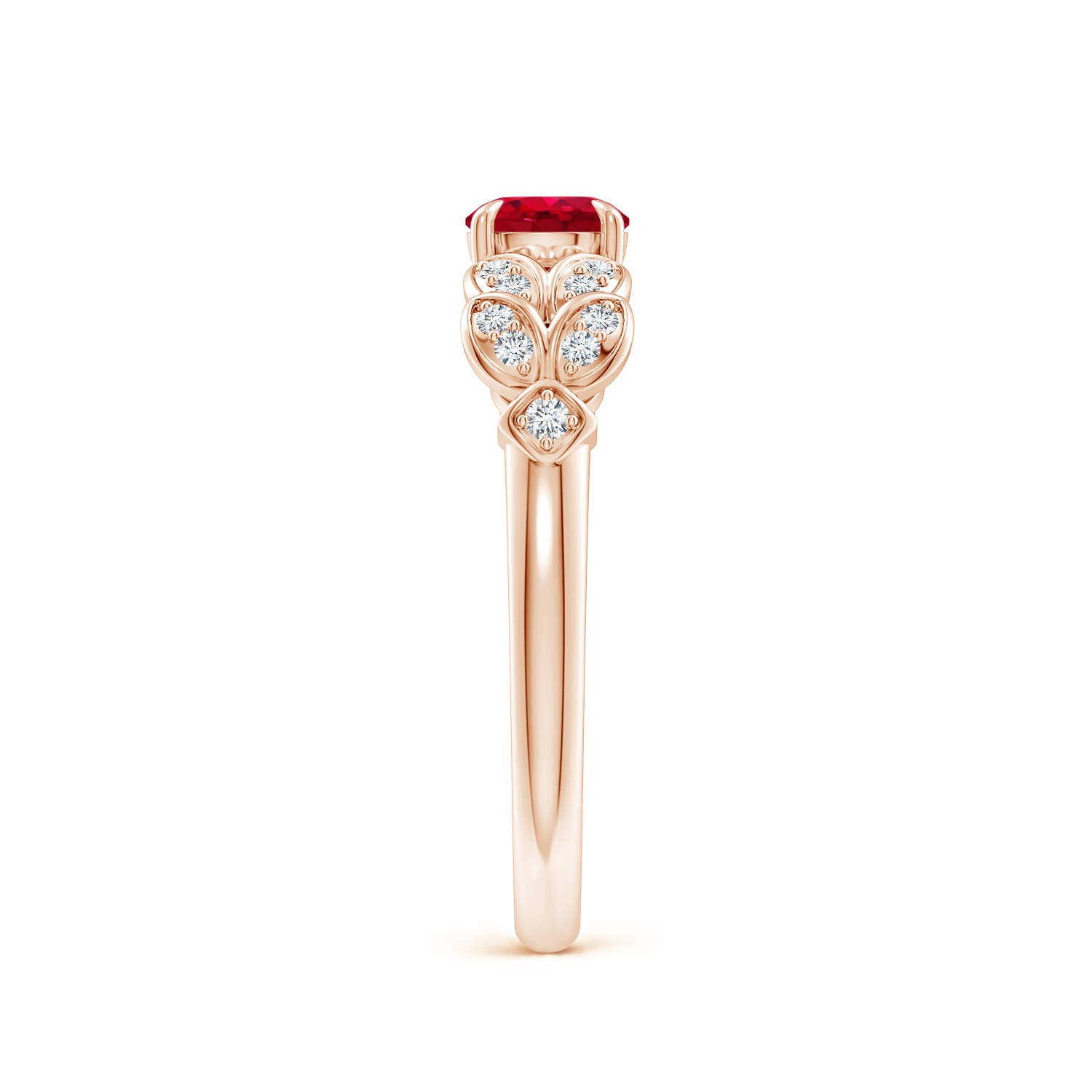 AAA - Ruby / 0.71 CT / 14 KT Rose Gold