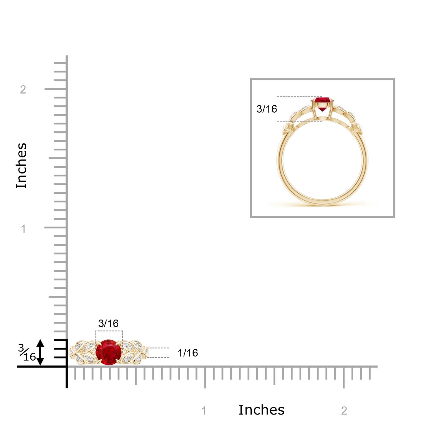 AAA - Ruby / 0.71 CT / 14 KT Yellow Gold