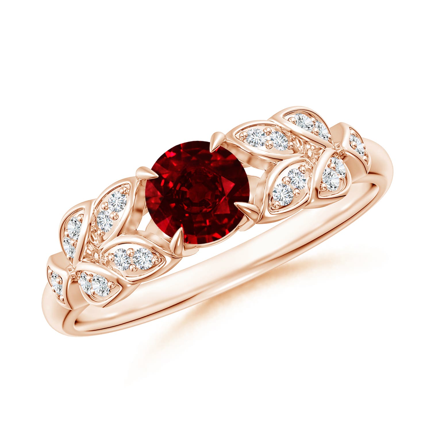 AAAA - Ruby / 0.71 CT / 14 KT Rose Gold